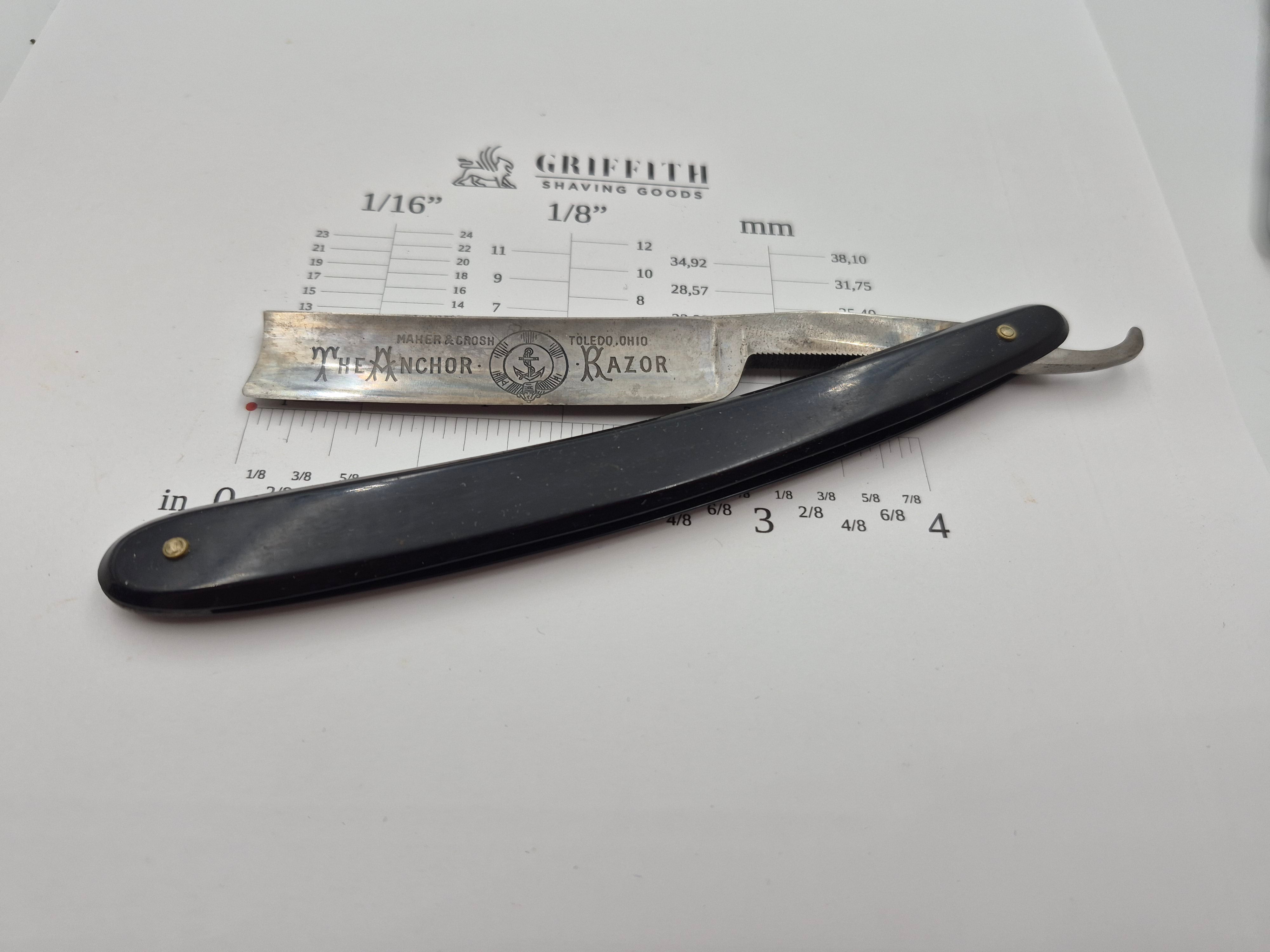 Vintage Maher & Grosh Anchor Razor American Razor for Restoration