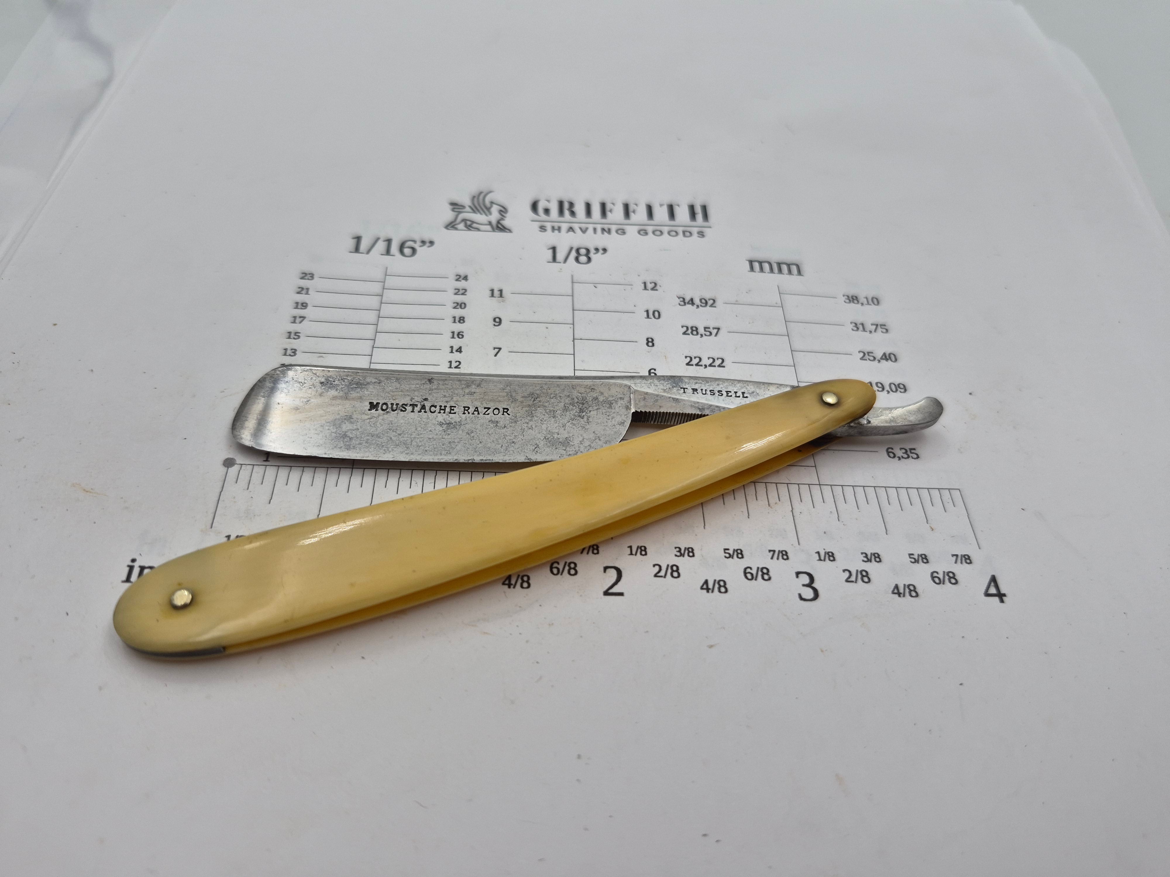 Vintage T. Russel Sheffield Mustache Razor for Restoration