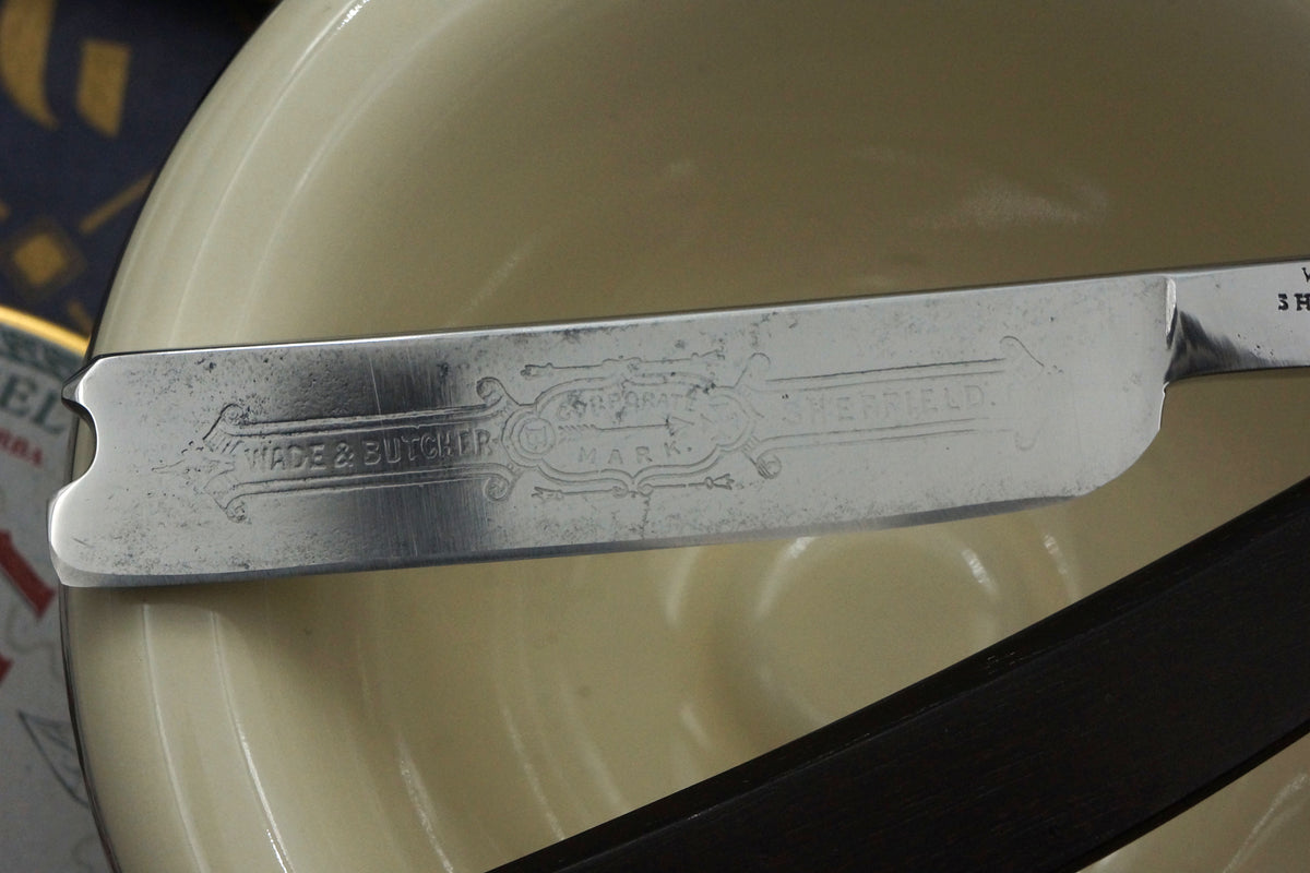 Wade & Butcher- 5/8 Etched Blade Custom Scales Vintage Sheffield Straight Razor - Shave Ready
