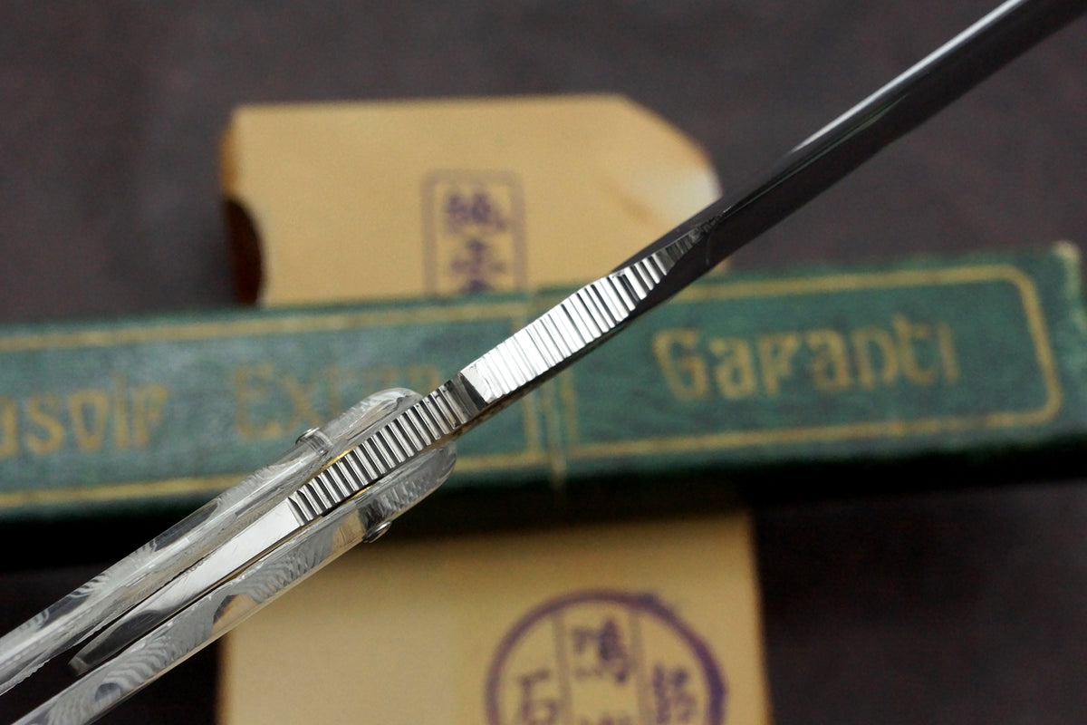 A. Vedel - Excellent ++ 6/8 Full Hollow Blade Rare Engraved Scales - Vintage French Straight Razor - Shave Ready
