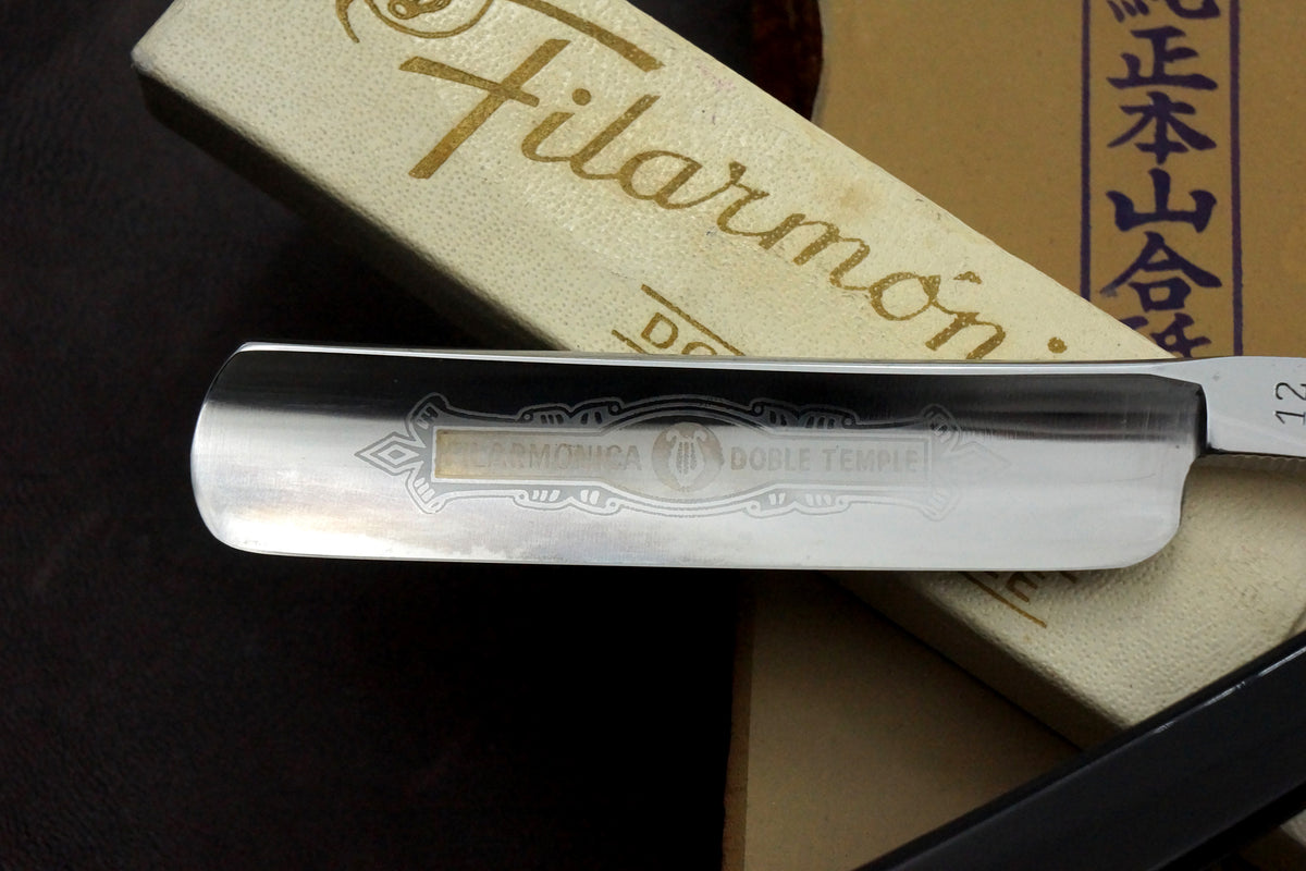 Filarmonica Doble Temple JMP No. 12 5/8 Full Hollow Blade - Excellent Restored Vintage Spanish Straight Razor - Shave Ready