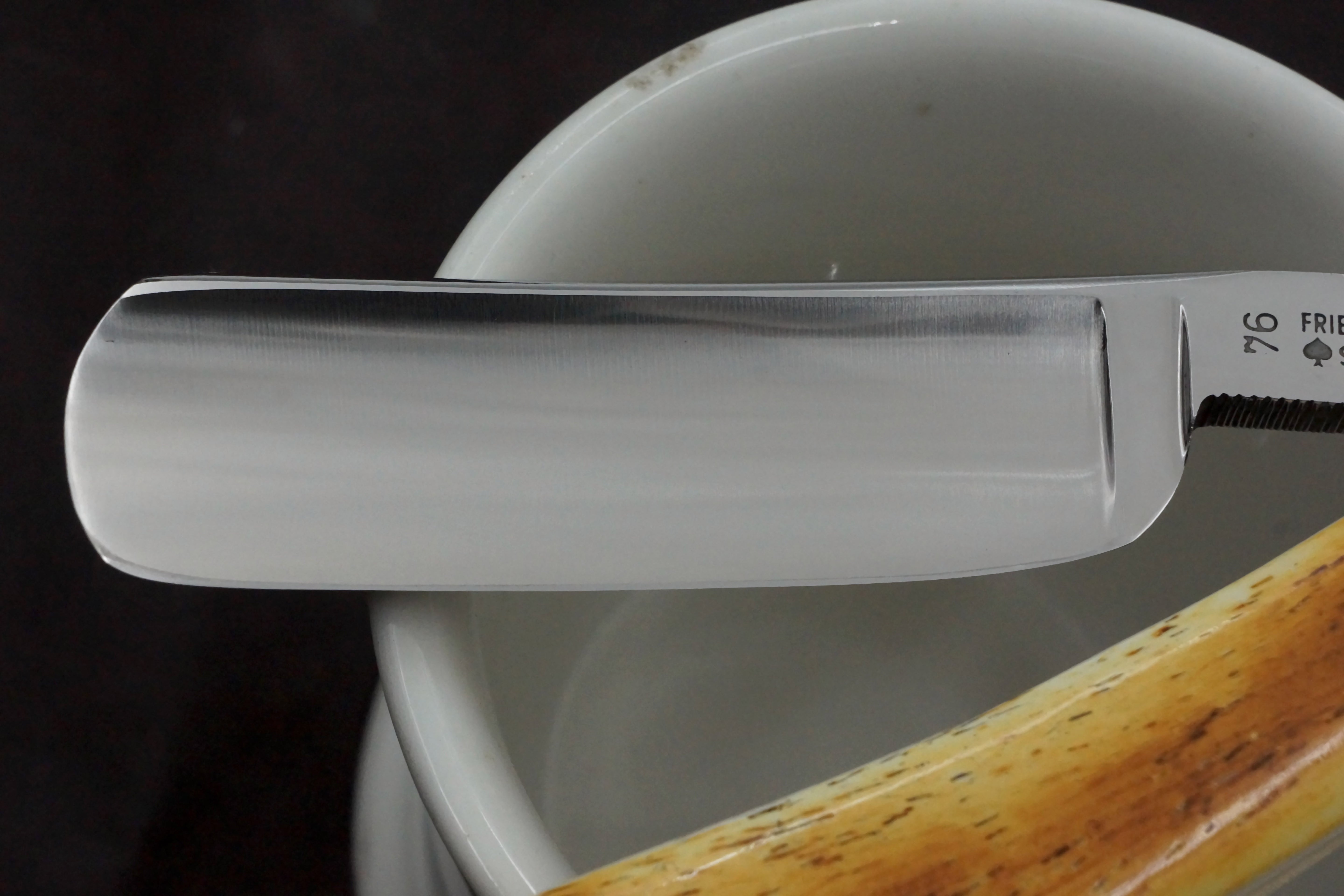Friedrich Herder No. 76 Pristine 7/8 Full Hollow Custom Scales - Solingen Vintage Straight Razor - Shave Ready