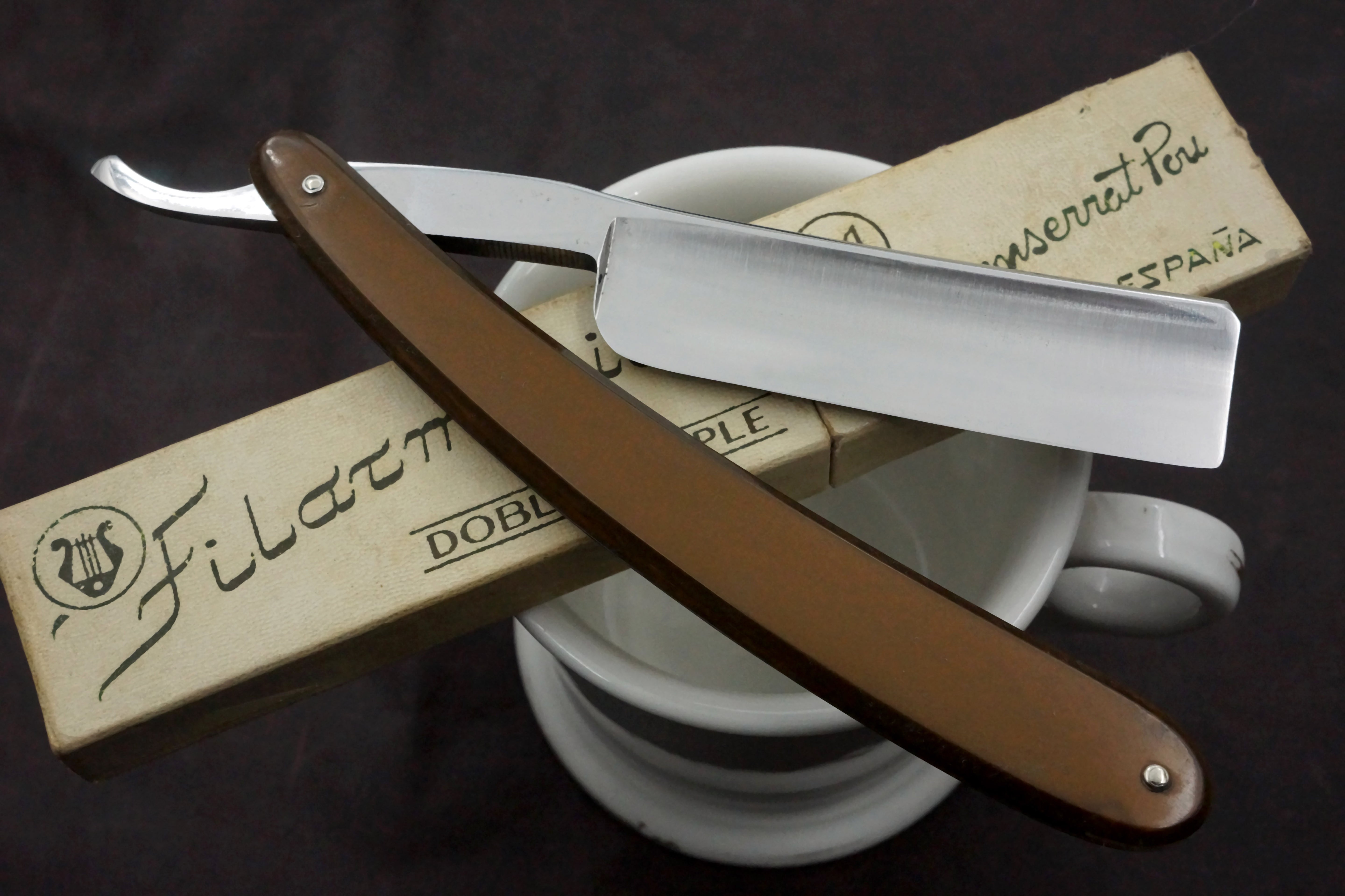 Filarmonica JMP 2nd Gen Doble Temple No. 14 15/16" Full Hollow Blade - Excellent Vintage Spanish Straight Razor - Shave Ready