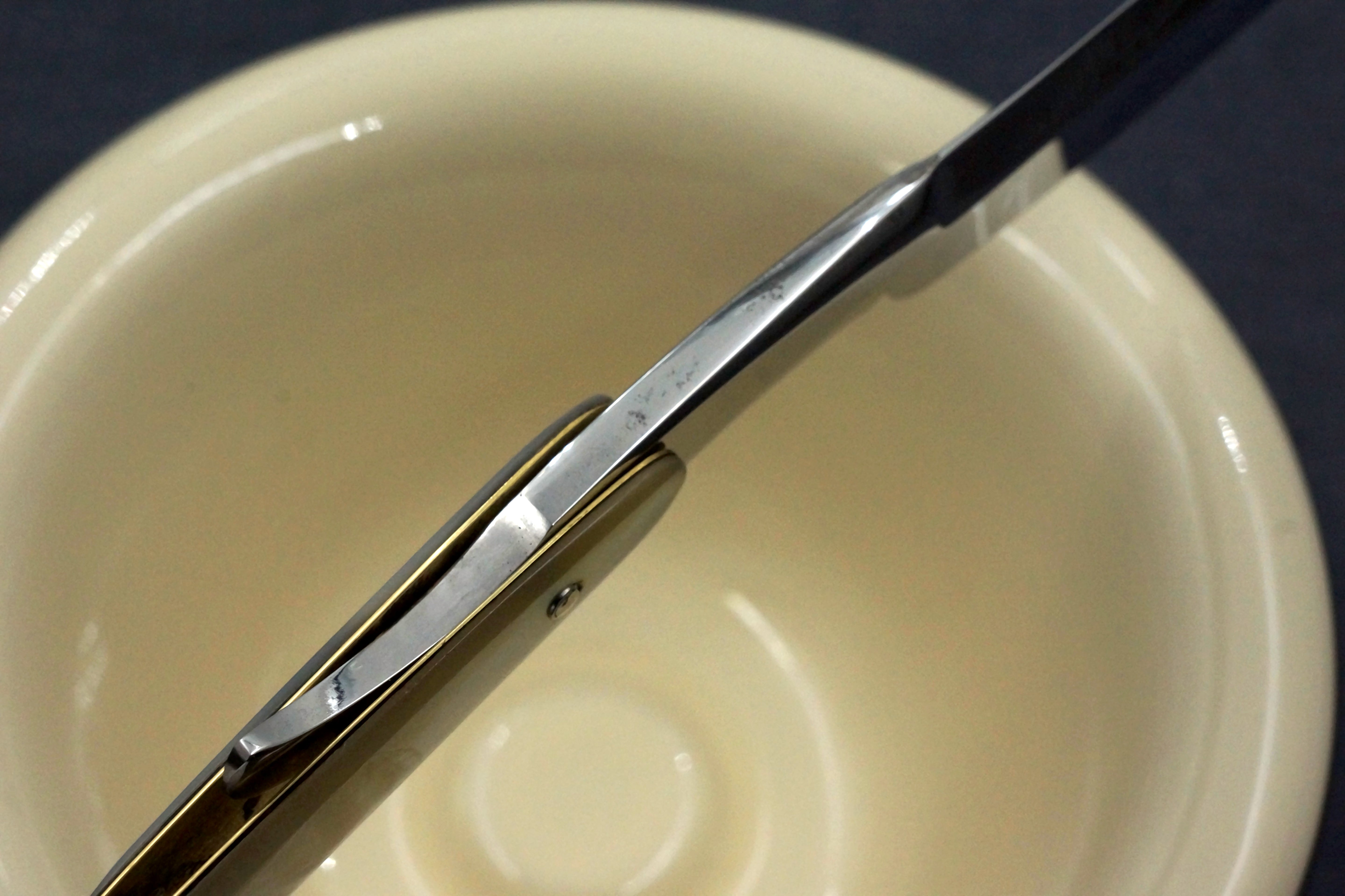 Hawcroft & Sons 6/8 - Fancy Grind Fully Restored Mother of Pearl Scaled Sheffield Straight Razor - Shave Ready