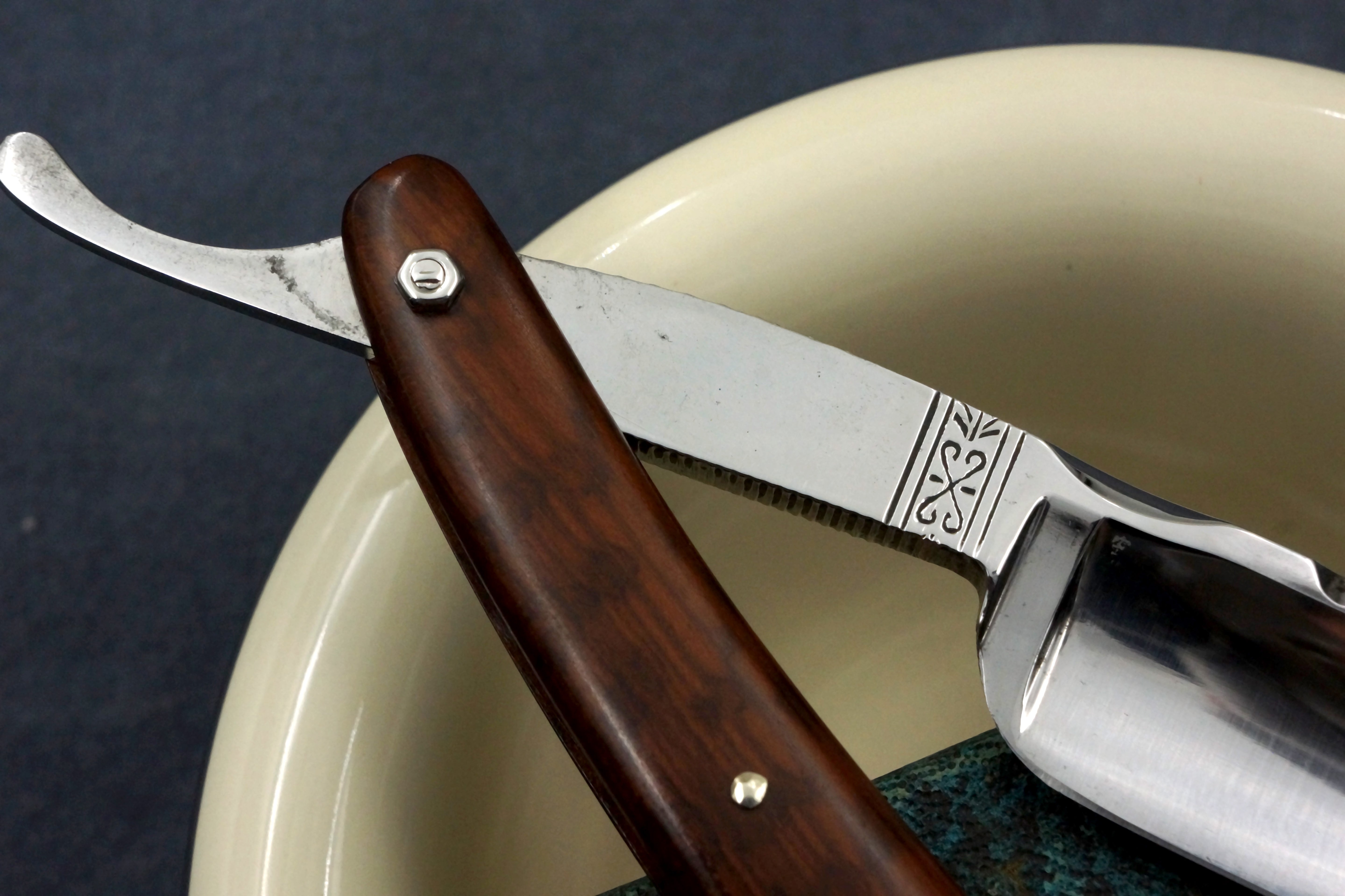 A. Grissolange "Razoluxe" Full Hollow - 13/16 Fancy Vintage French Straight Razor - Shave Ready