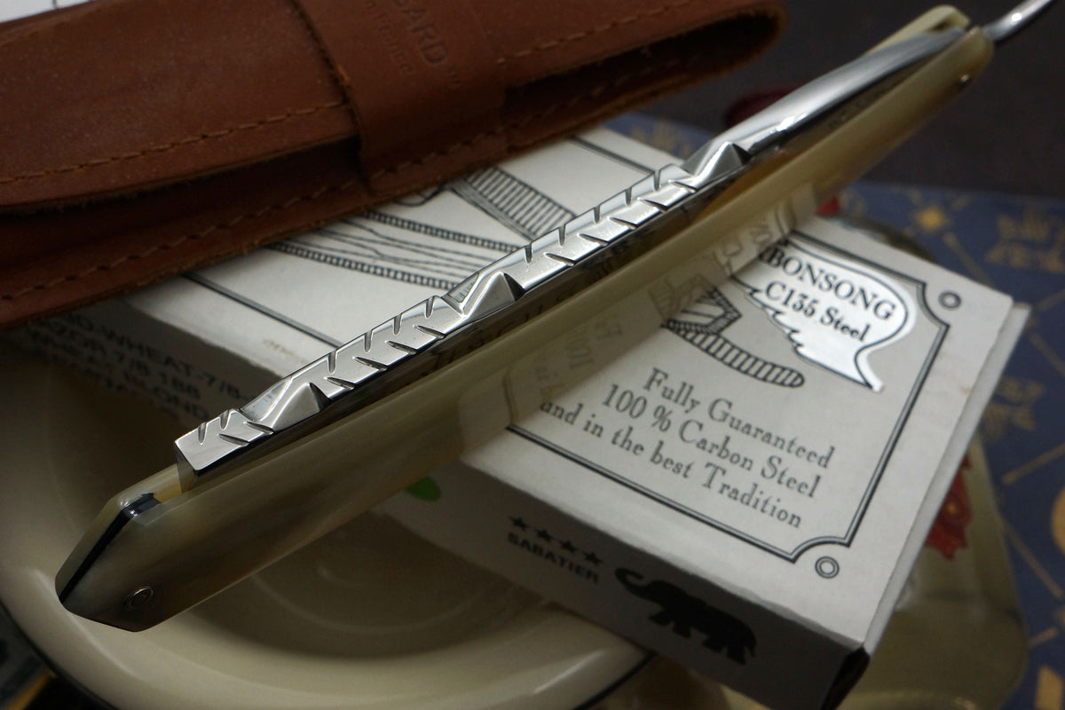 Thiers Issard 7/8 Full Hollow Worked Spine Spartacus - Preowned French Straight Razor - Shave Ready