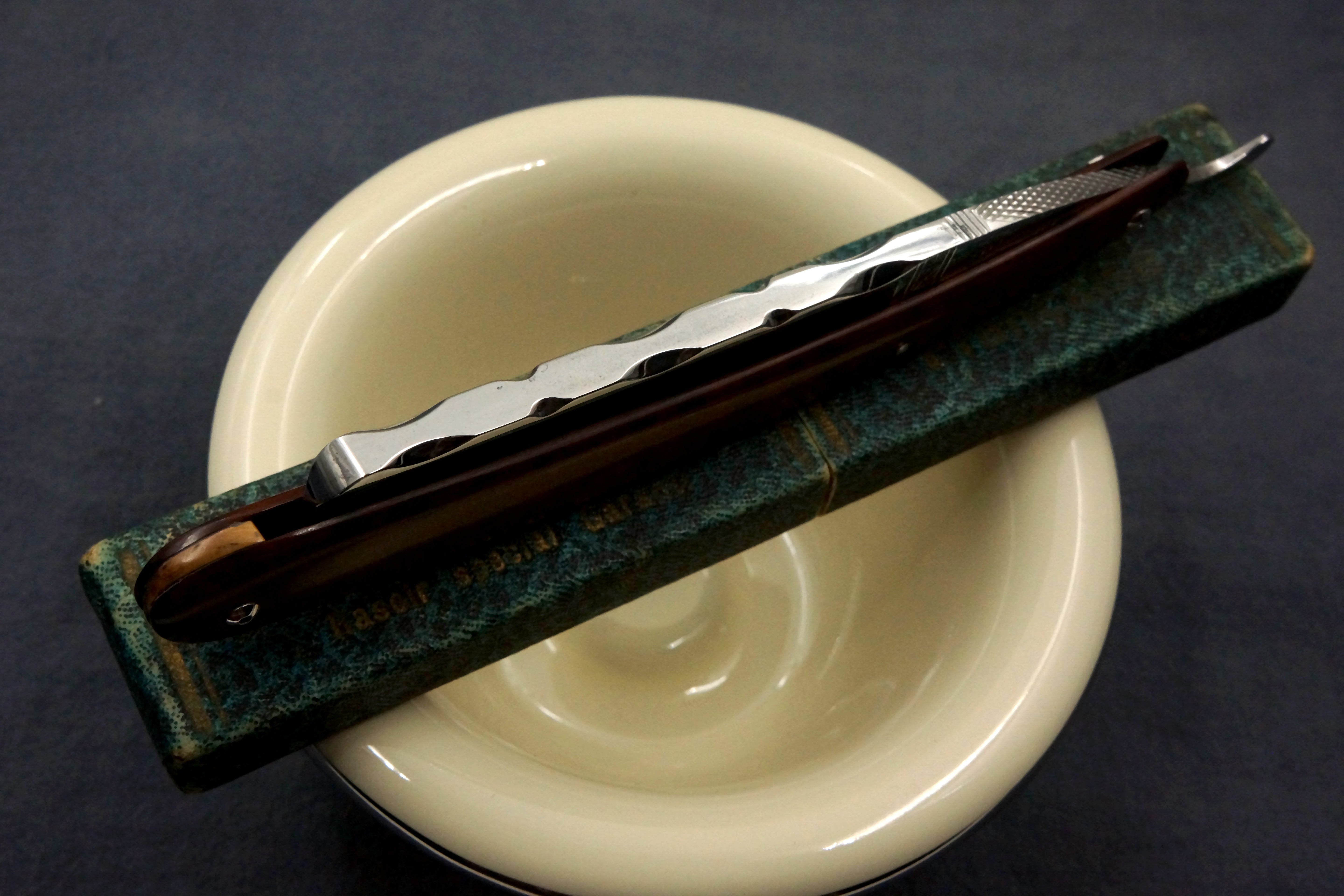 A. Grissolange "Razoluxe" Full Hollow - 13/16 Fancy Vintage French Straight Razor - Shave Ready