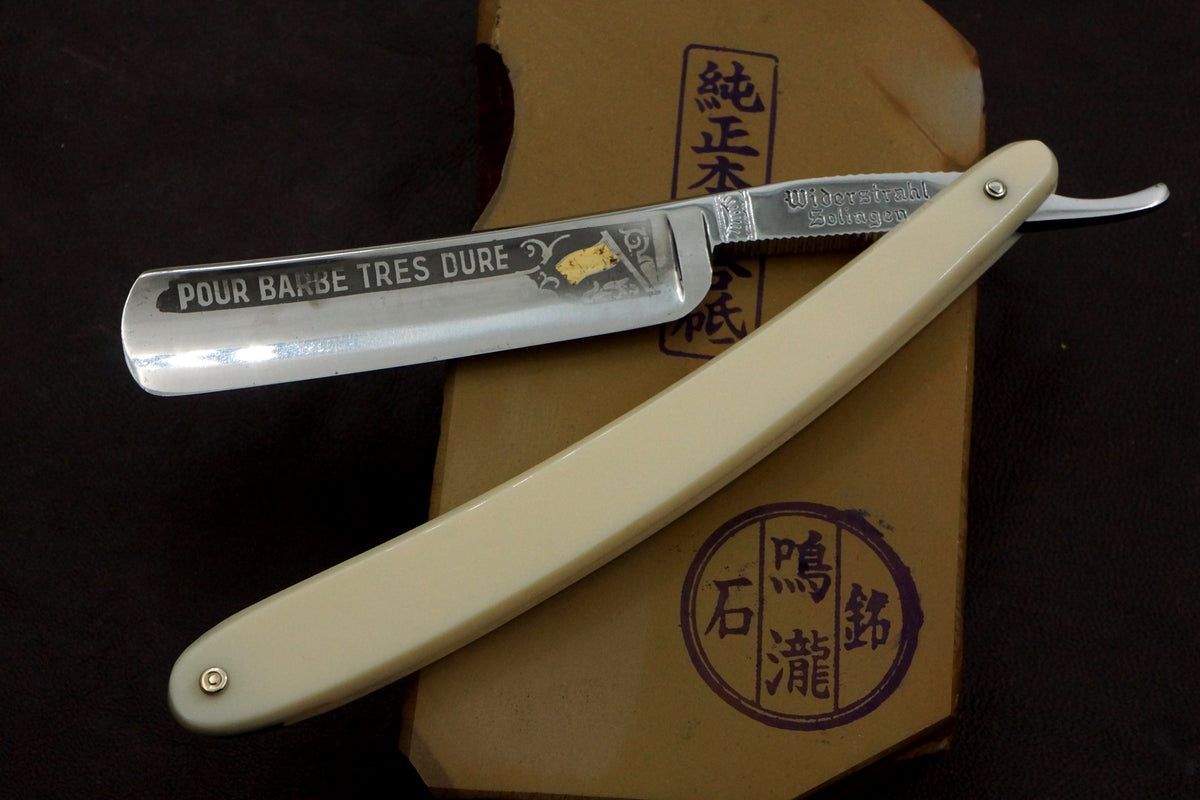 Wiederstrahl 11/16 Blade - Fancy Etch Vintage Solingen Straight Razor - Shave Ready