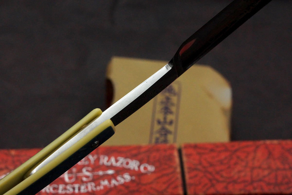 J.R. Torrey "No. 900" 11/16 Full Hollow with Fancy Scales Vintage USA Straight Razor - Shave Ready