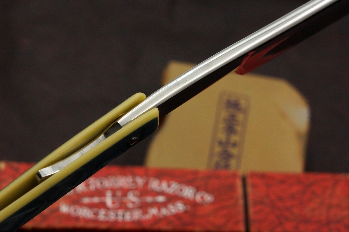 J.R. Torrey "No. 900" 11/16 Full Hollow with Fancy Scales Vintage USA Straight Razor - Shave Ready