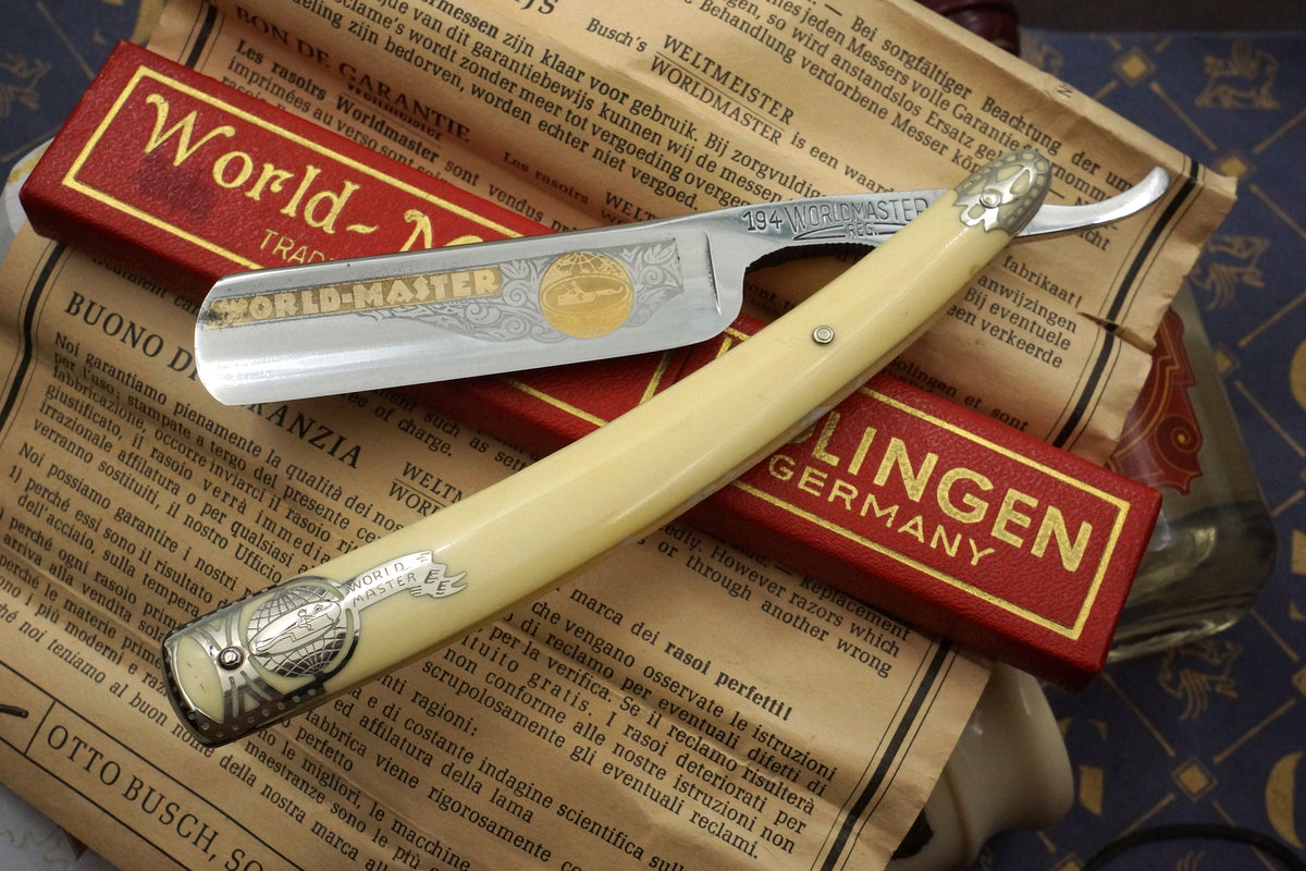 Otto Busch World Master No. 194 - Excellent 13/16 Full Hollow - Vintage Solingen Straight Razor - Shave Ready