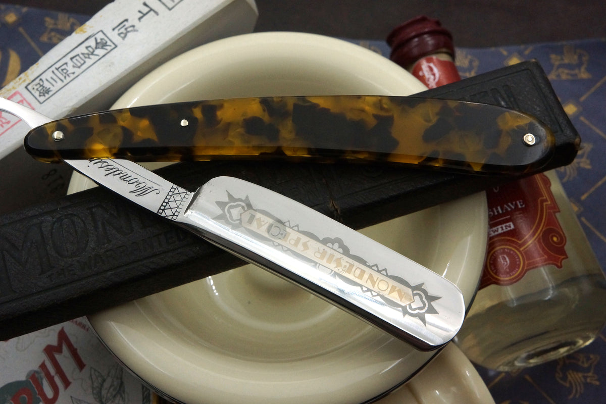 L. Sommer "Mondesir" 13/16 Blade Tortoise Scales - Excellent Vintage Solingen Straight Razor - Shave Ready