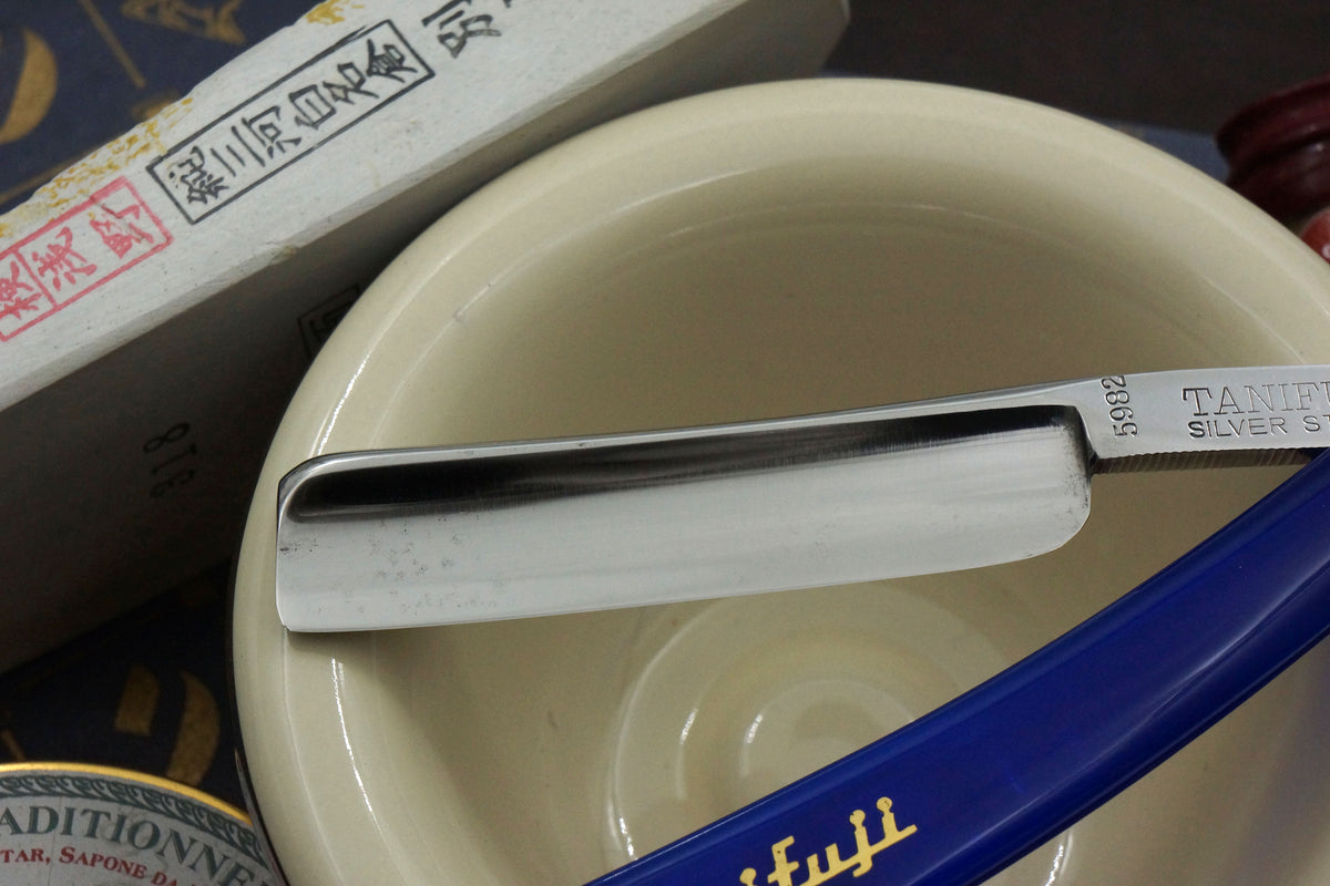 Tanifuji 5982 Silver Steel - Gorgeous Scales - 11/16 Half Hollow Vintage Japanese Straight Razor - Shave Ready (Copy) (Copy)