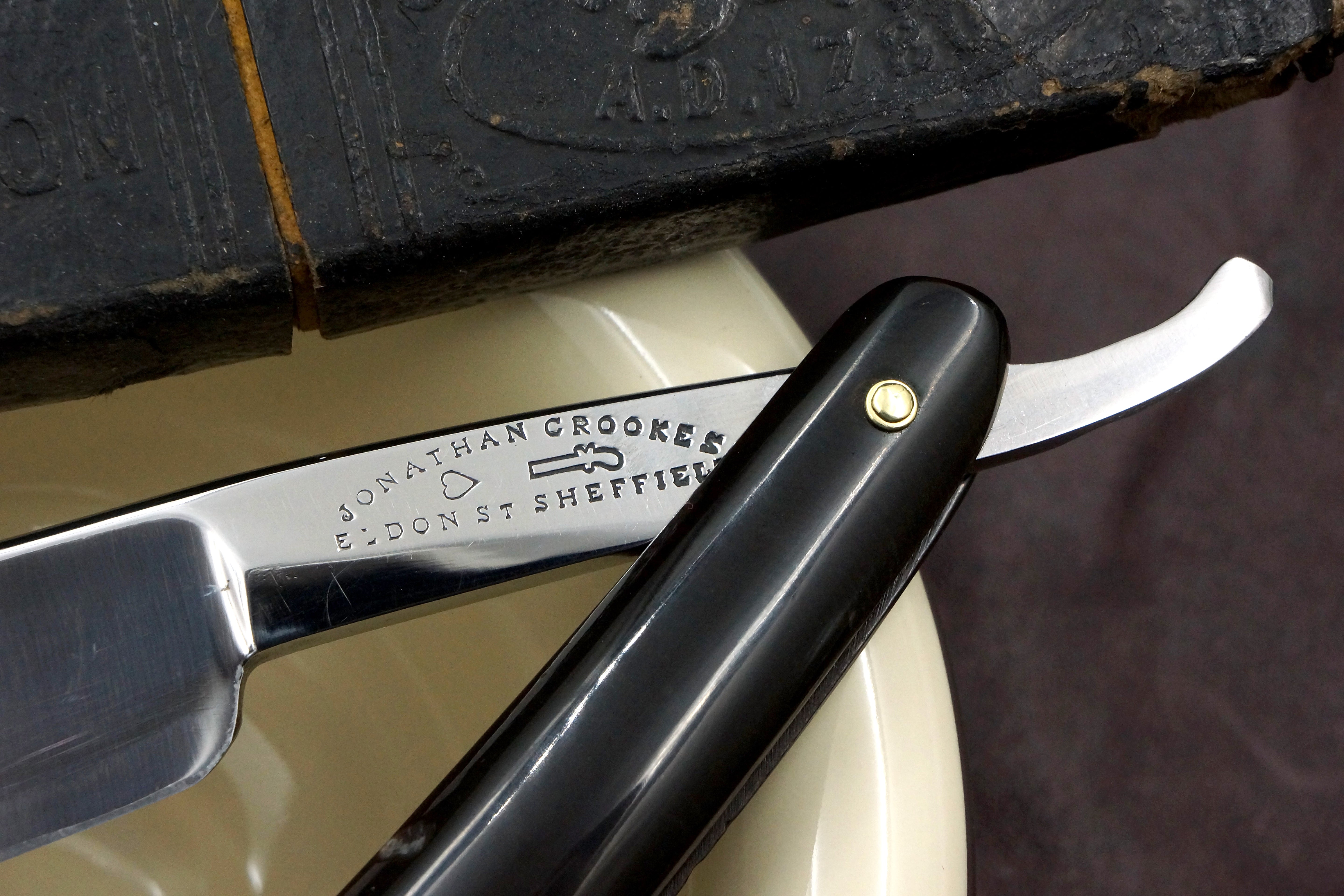 Jonathan Crookes 13/16 Near Wedge - Fancy Scales Fully Restored Original Scales Sheffield Straight Razor - Shave Ready