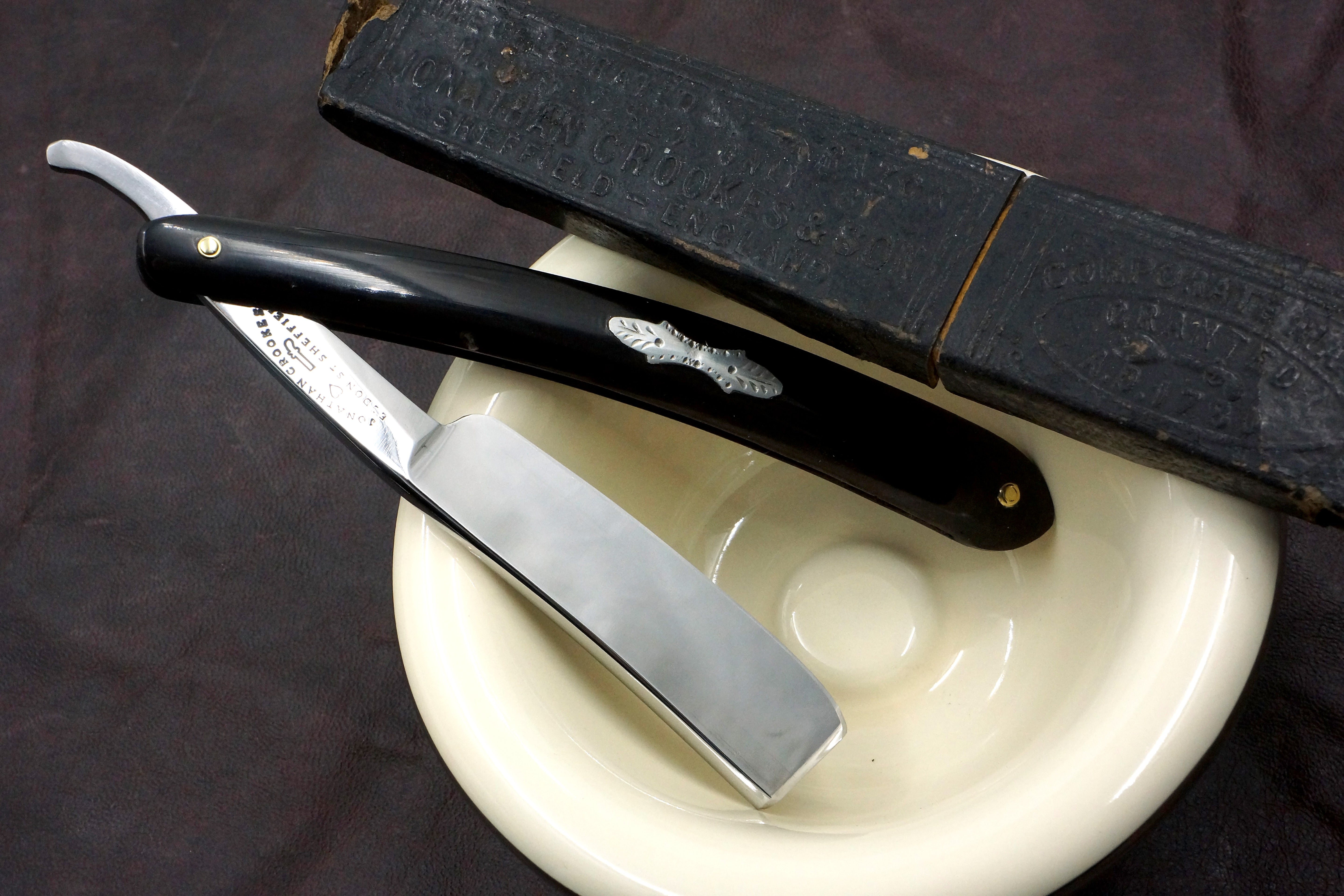 Jonathan Crookes 13/16 Near Wedge - Fancy Scales Fully Restored Original Scales Sheffield Straight Razor - Shave Ready