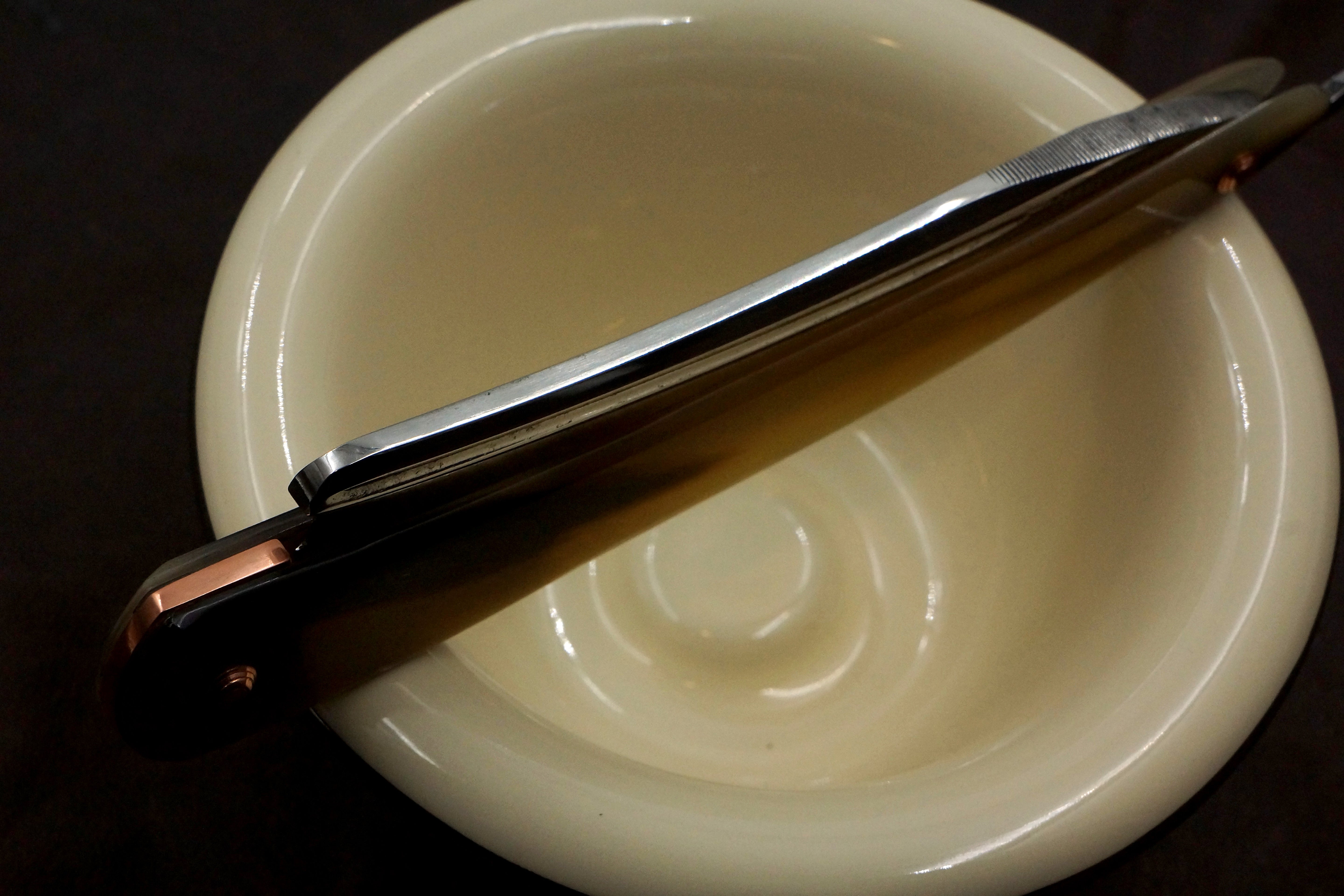 Marshes & Shepherd - Rare Tapered Double Concave Grind 13/16 Vintage Sheffield Straight Razor with Original Scales - Shave Ready