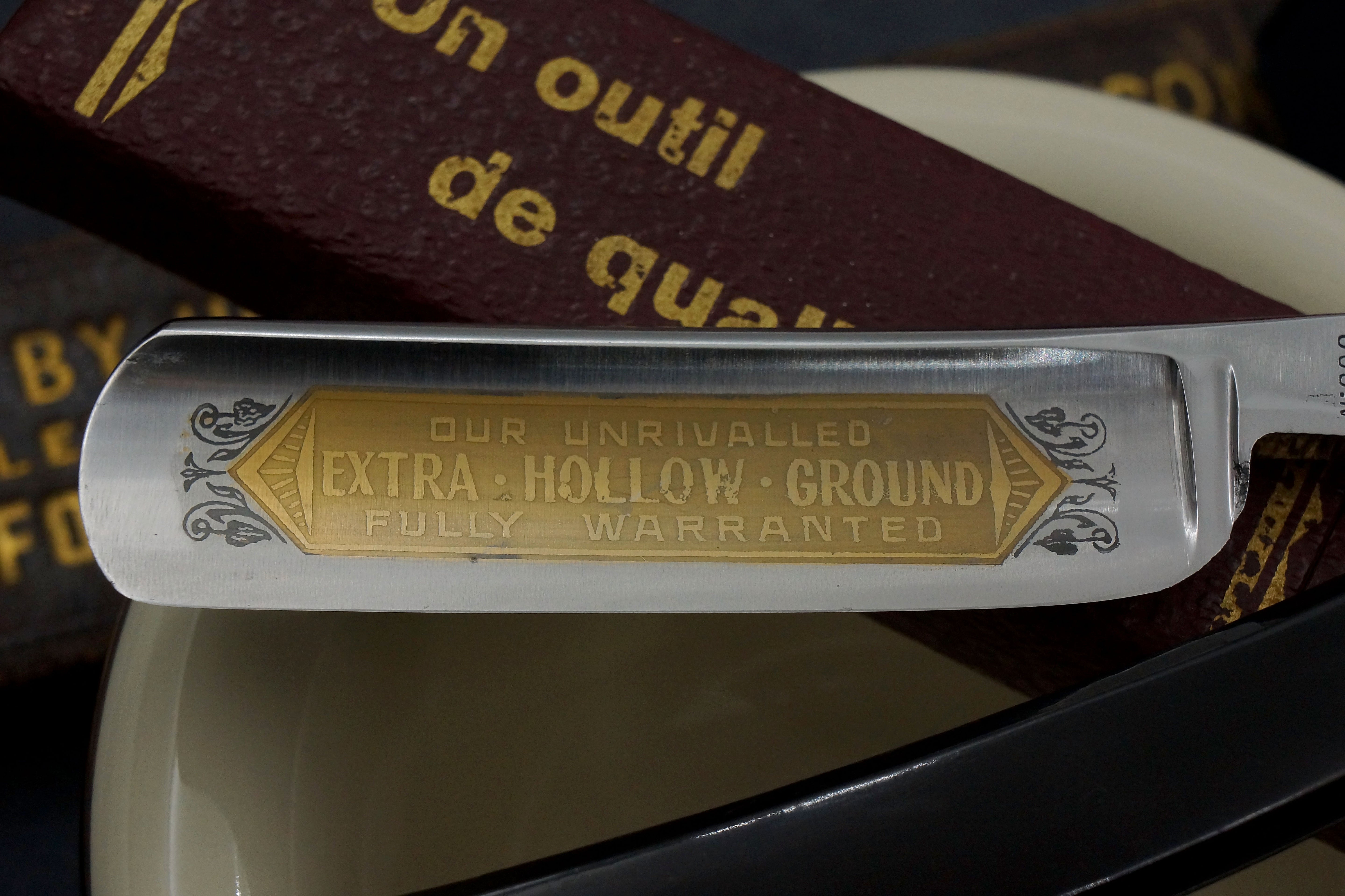 Fontenille Full Hollow 13/16 Etched Blade - Excellent Restored Vintage French Straight Razor - Shave Ready