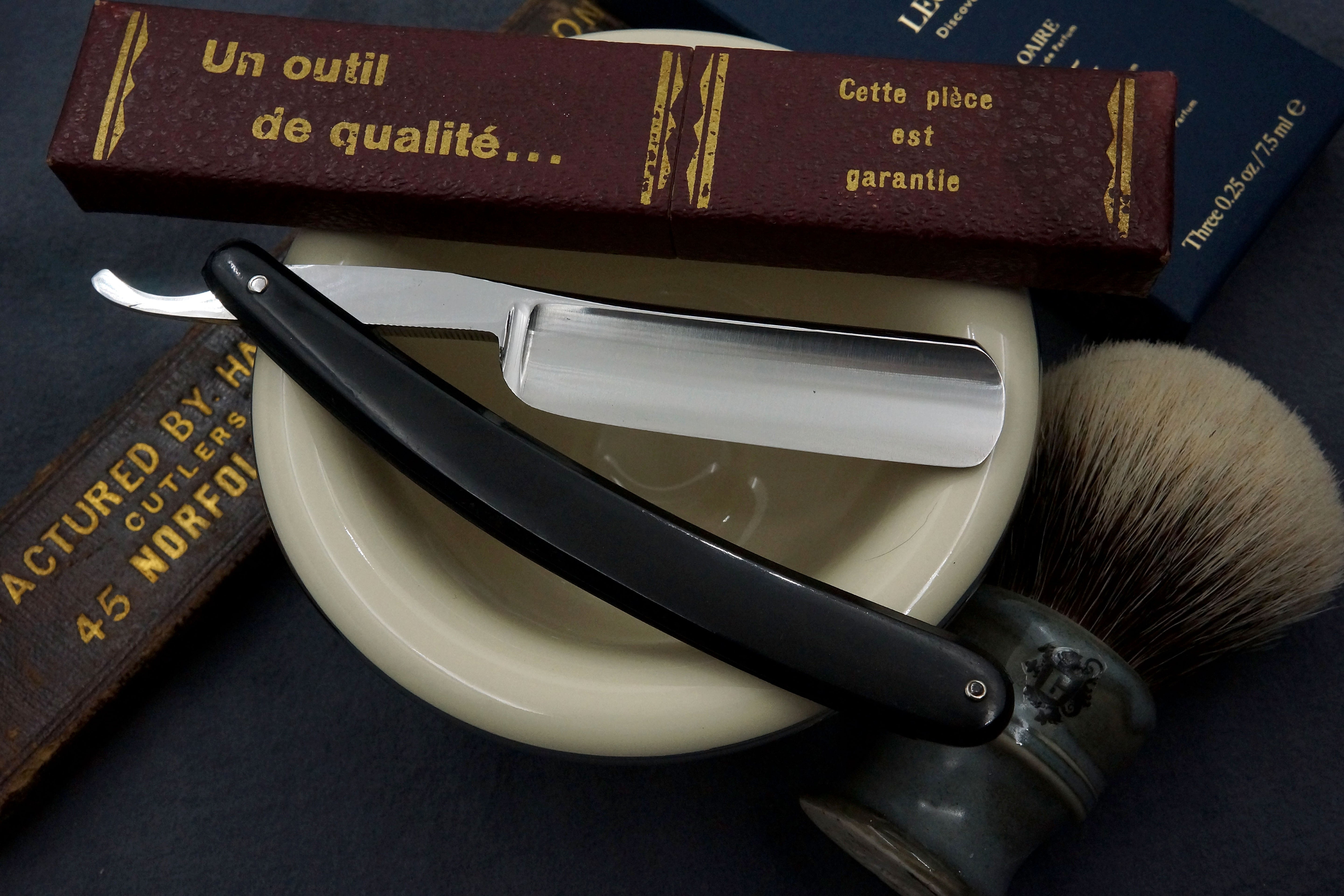 Fontenille Full Hollow 13/16 Etched Blade - Excellent Restored Vintage French Straight Razor - Shave Ready
