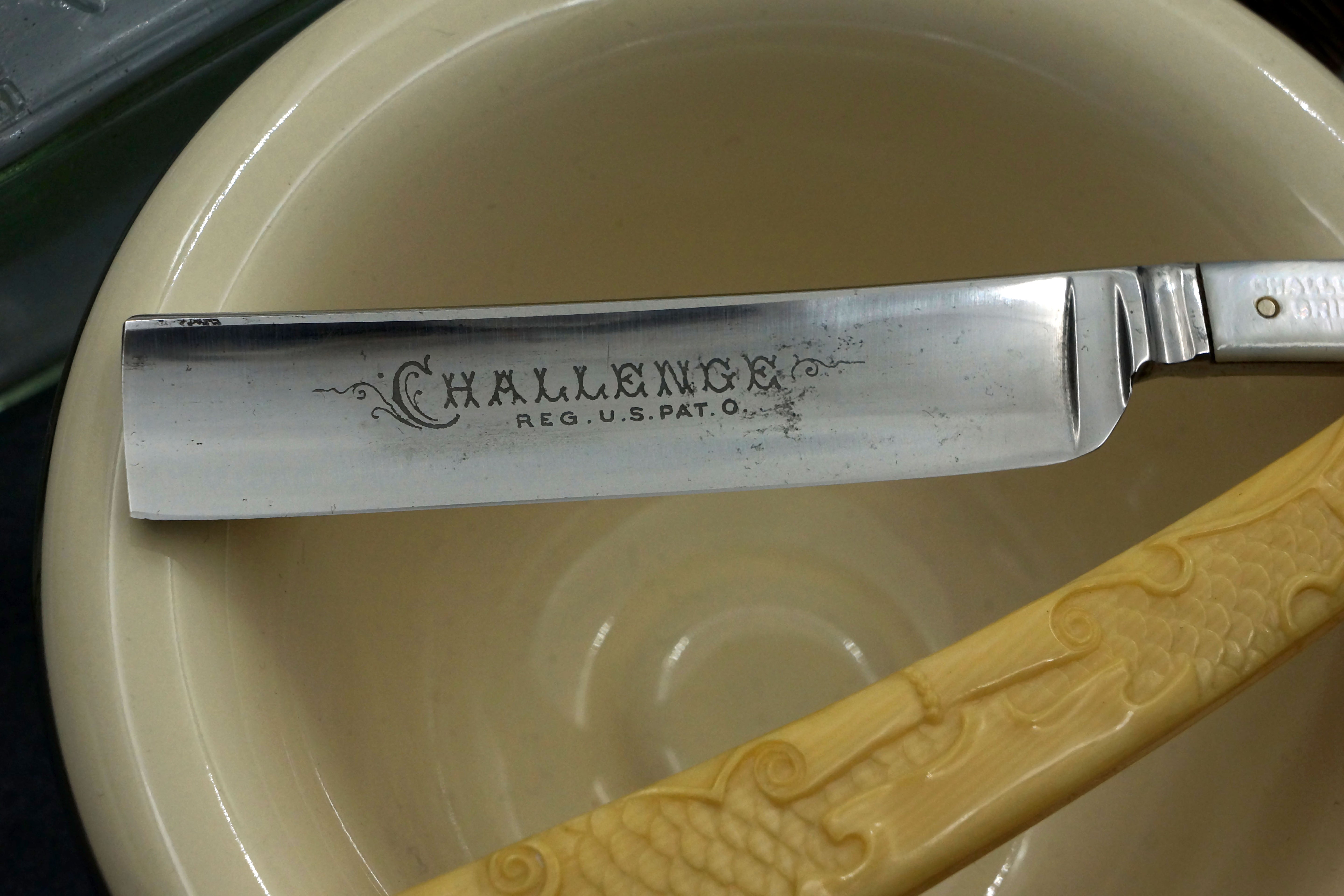 Challenge Cutlery Fancy Pearl Tang 5/8 Full Hollow Blade - Vintage American Straight Razor - Shave Ready