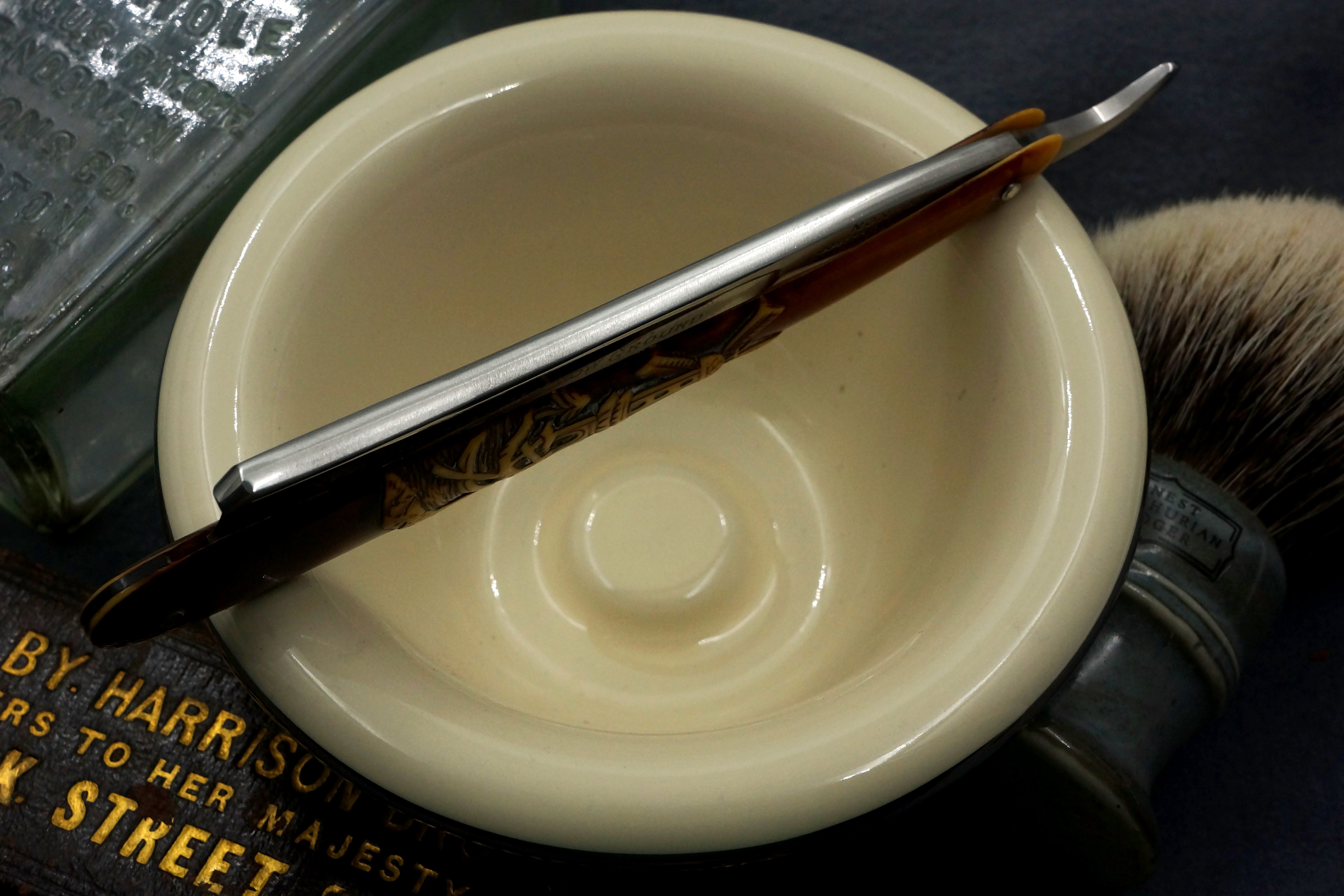 Joseph Allen & Sons "Medium Hollow Ground" with Fancy Scales - 5/8 Blade - Restored Sheffield Vintage Straight Razor - Shave Ready