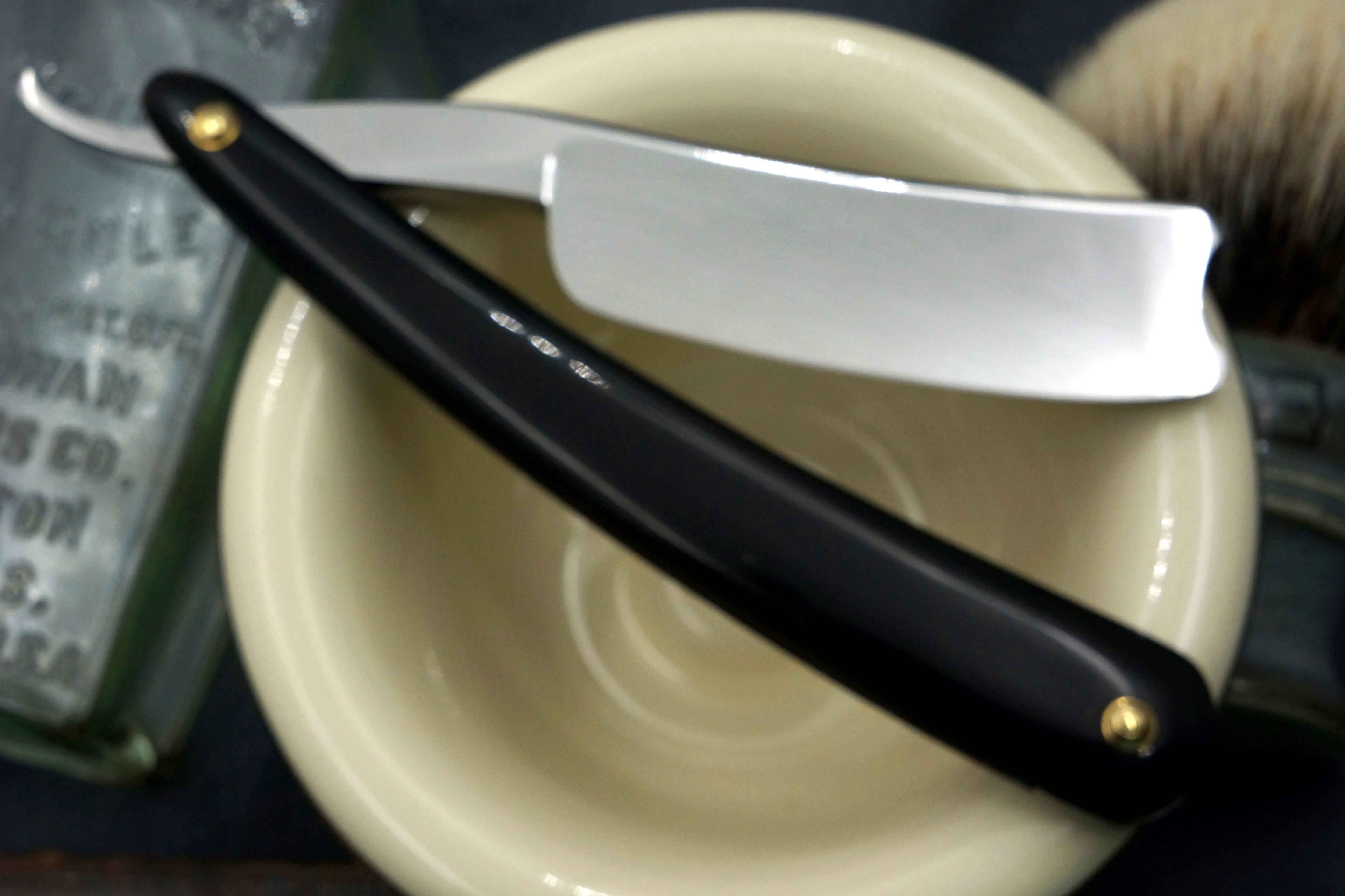 Wade & Butcher "For Barbers Use" - 1" Blade with New Horn Scales - Restored Sheffield Straight Razor - Shave Ready