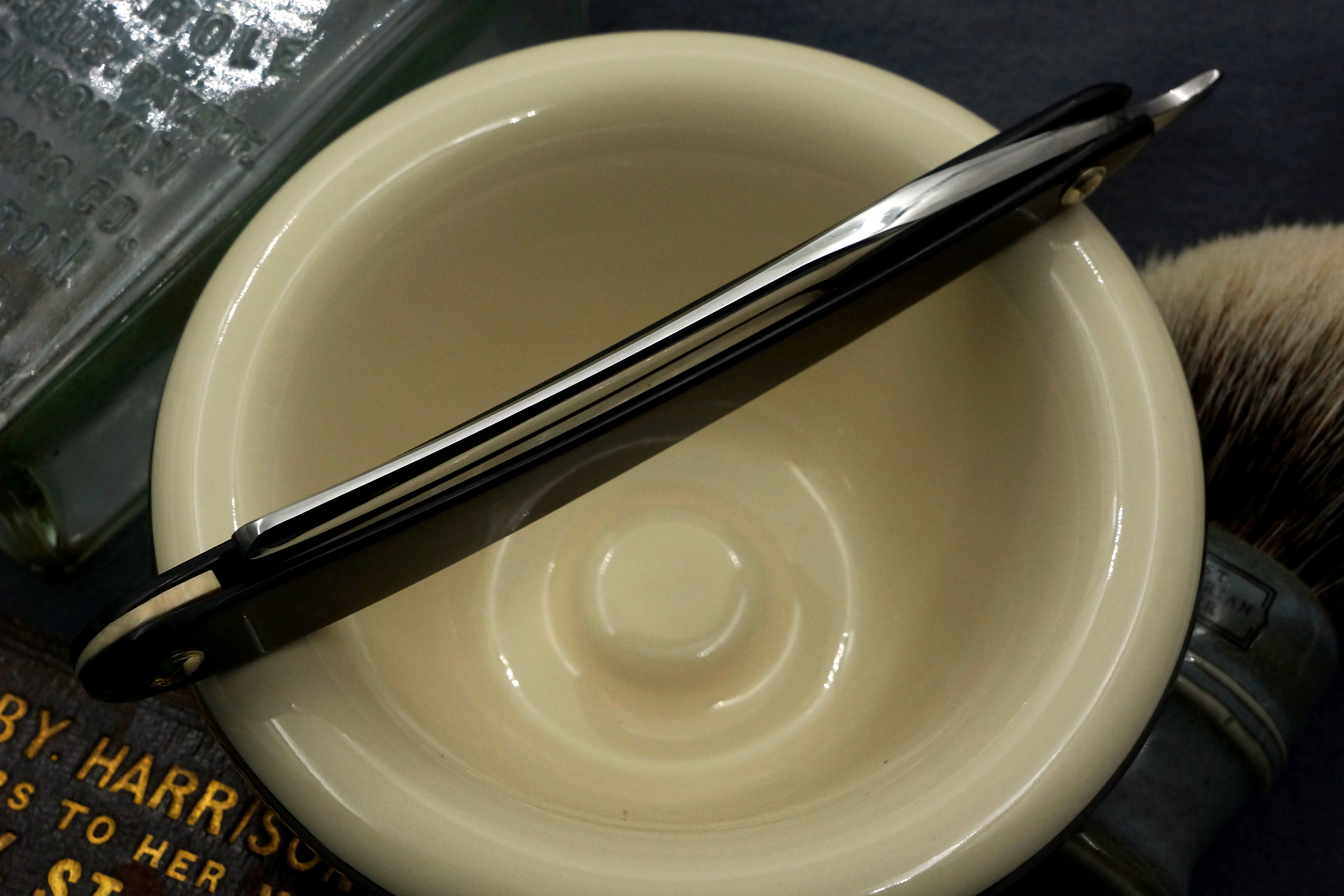 W. Taylor 6/8 Near Wedge Blade with New Horn Scales - Restored Sheffield Straight Razor - Shave Ready