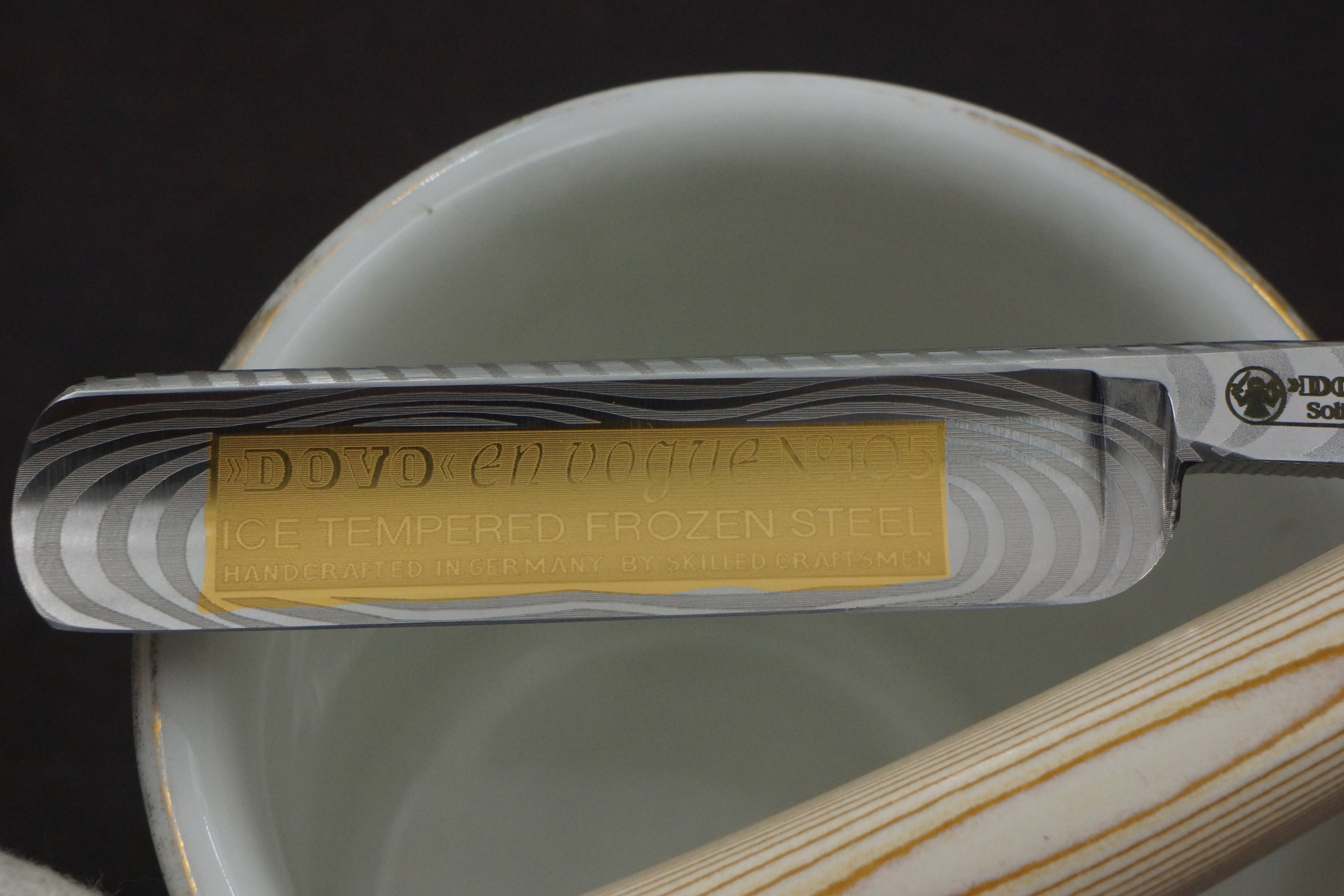 Dovo "En Vogue" No. 105 - Preowned Fancy 11/16 Full Hollow Blade - Solingen Straight Razor - Shave Ready