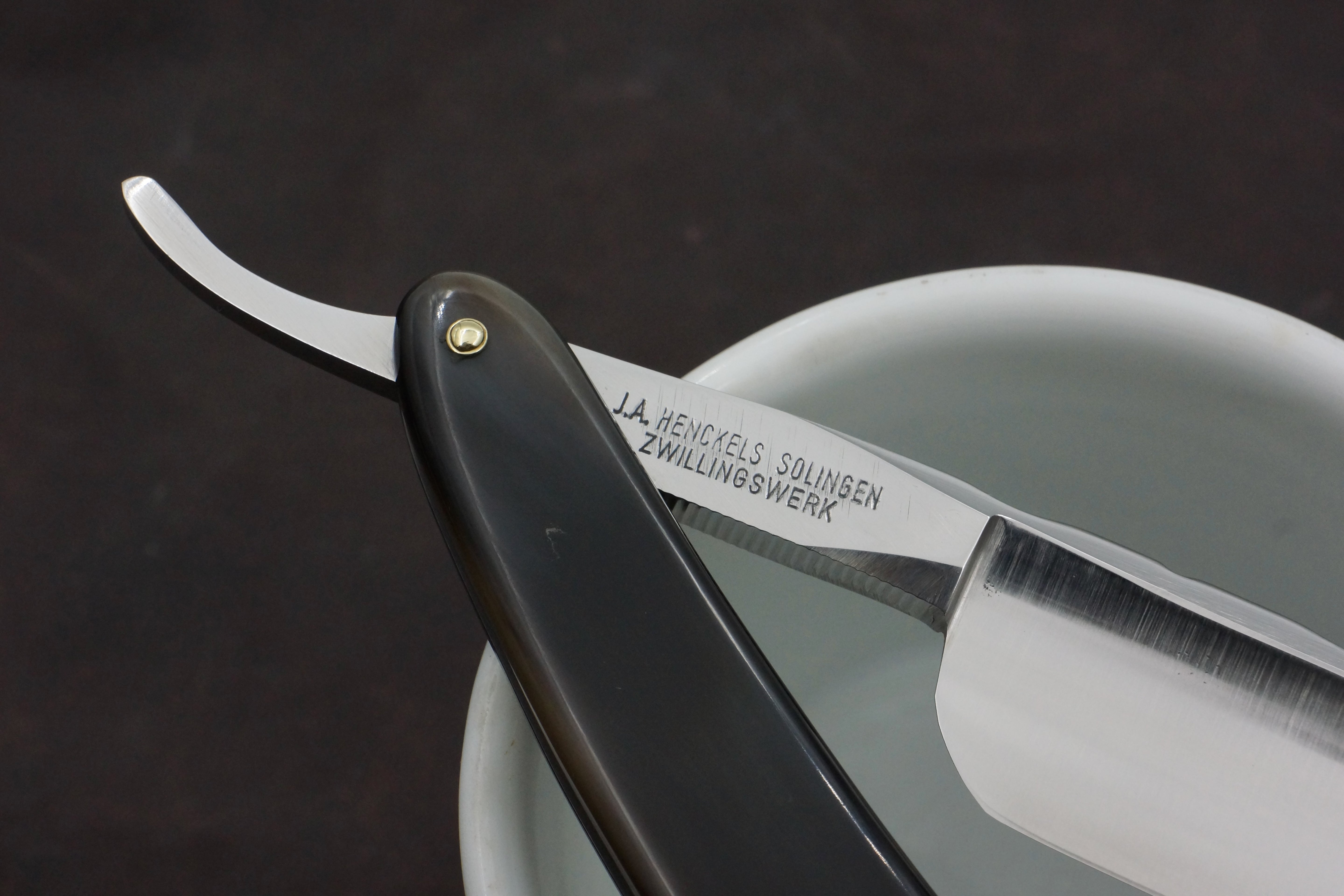 Henckels Friodur 15/16 Worked Spine Fancy Blade - Stainless Steel Full Hollow - Solingen Straight Razor - Shave Ready