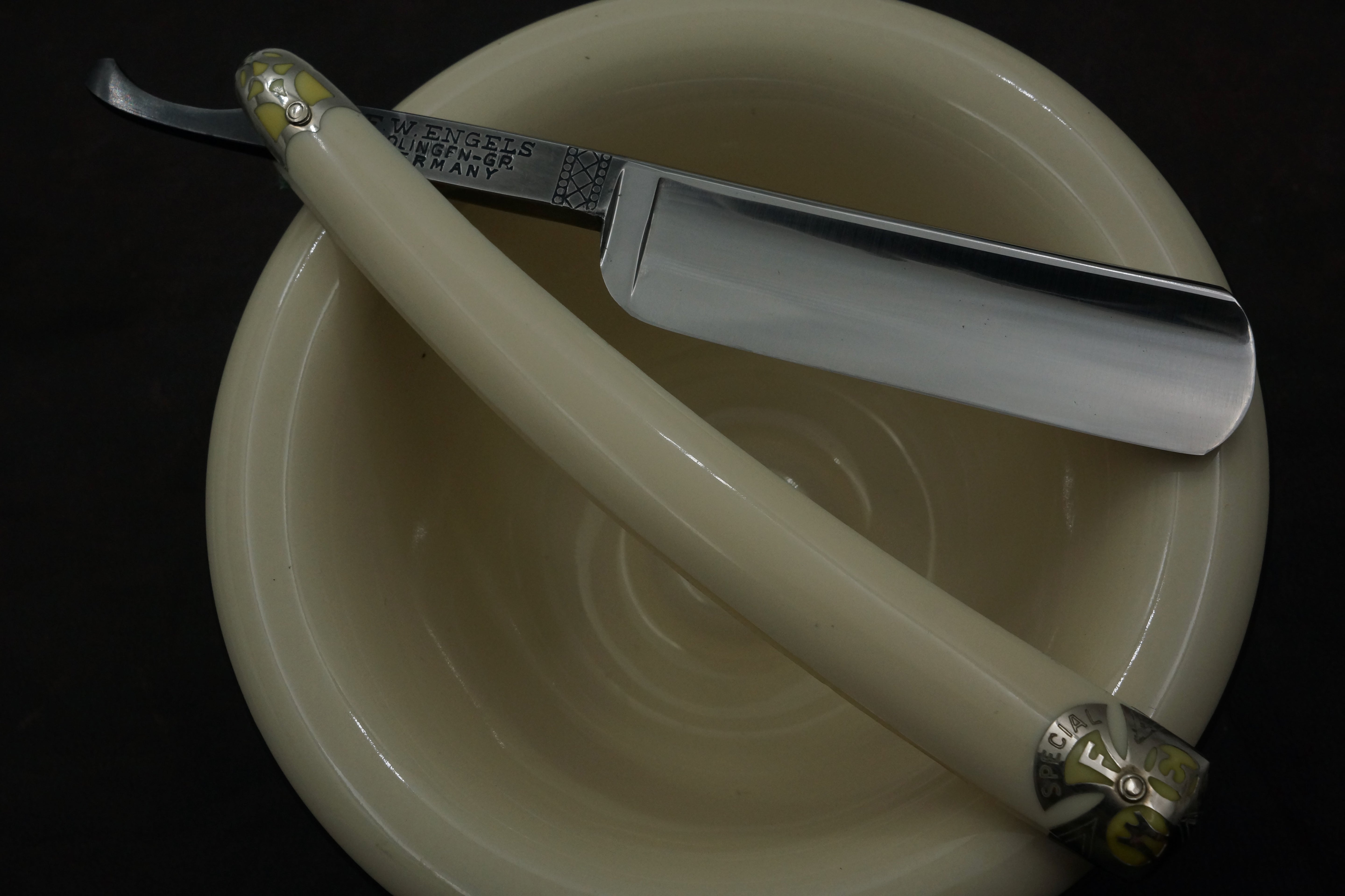 F.W. Engels "FWE Special" - 13/16 Full Hollow Blade - Near Mint Restored Vintage Solingen Straight Razor - Shave Ready