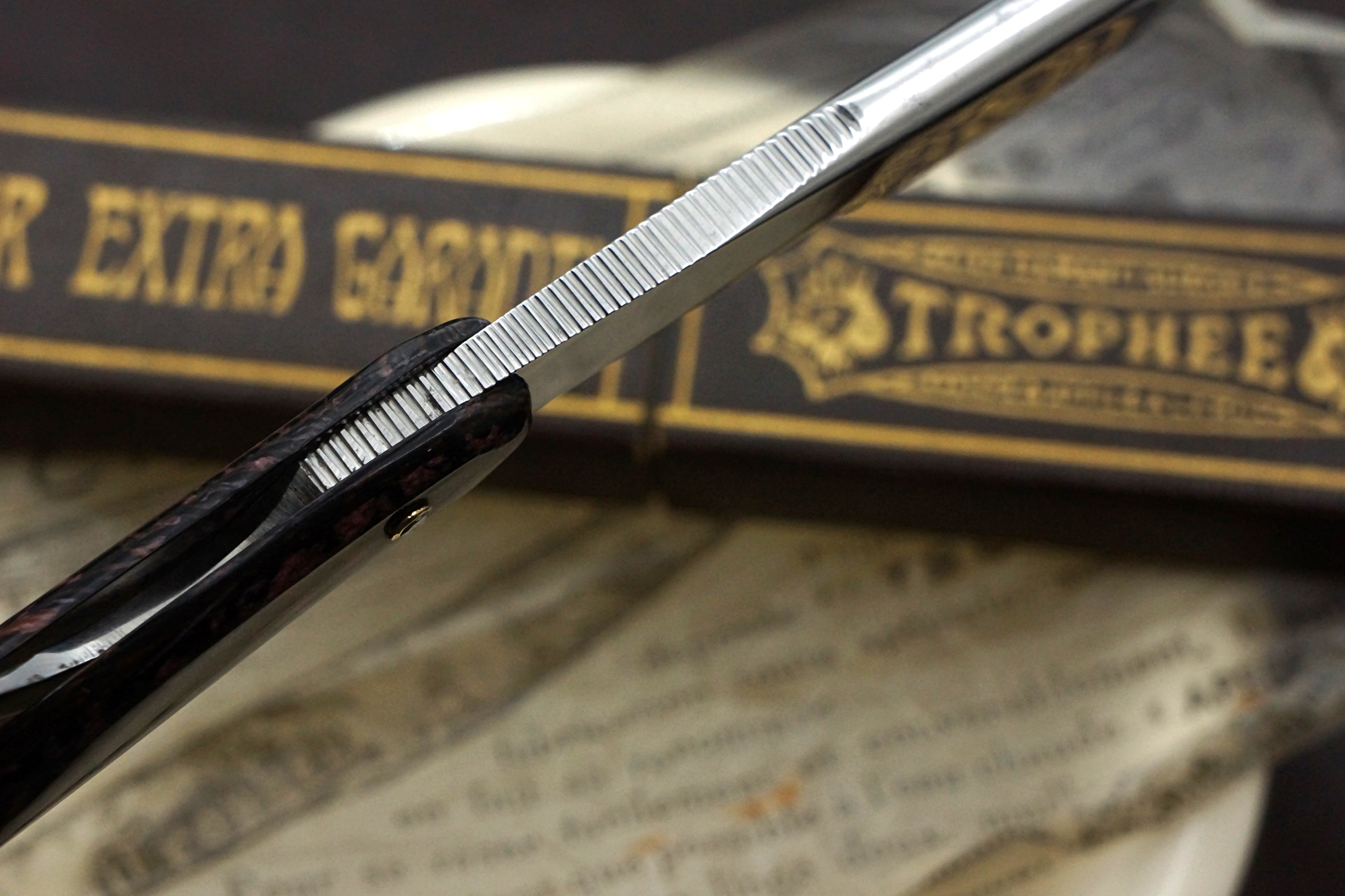 L' ESPAGNOLETTE Trophee - Like New NOS? 13/16 Full Hollow Blade - Vintage French Straight Razor - Shave Ready
