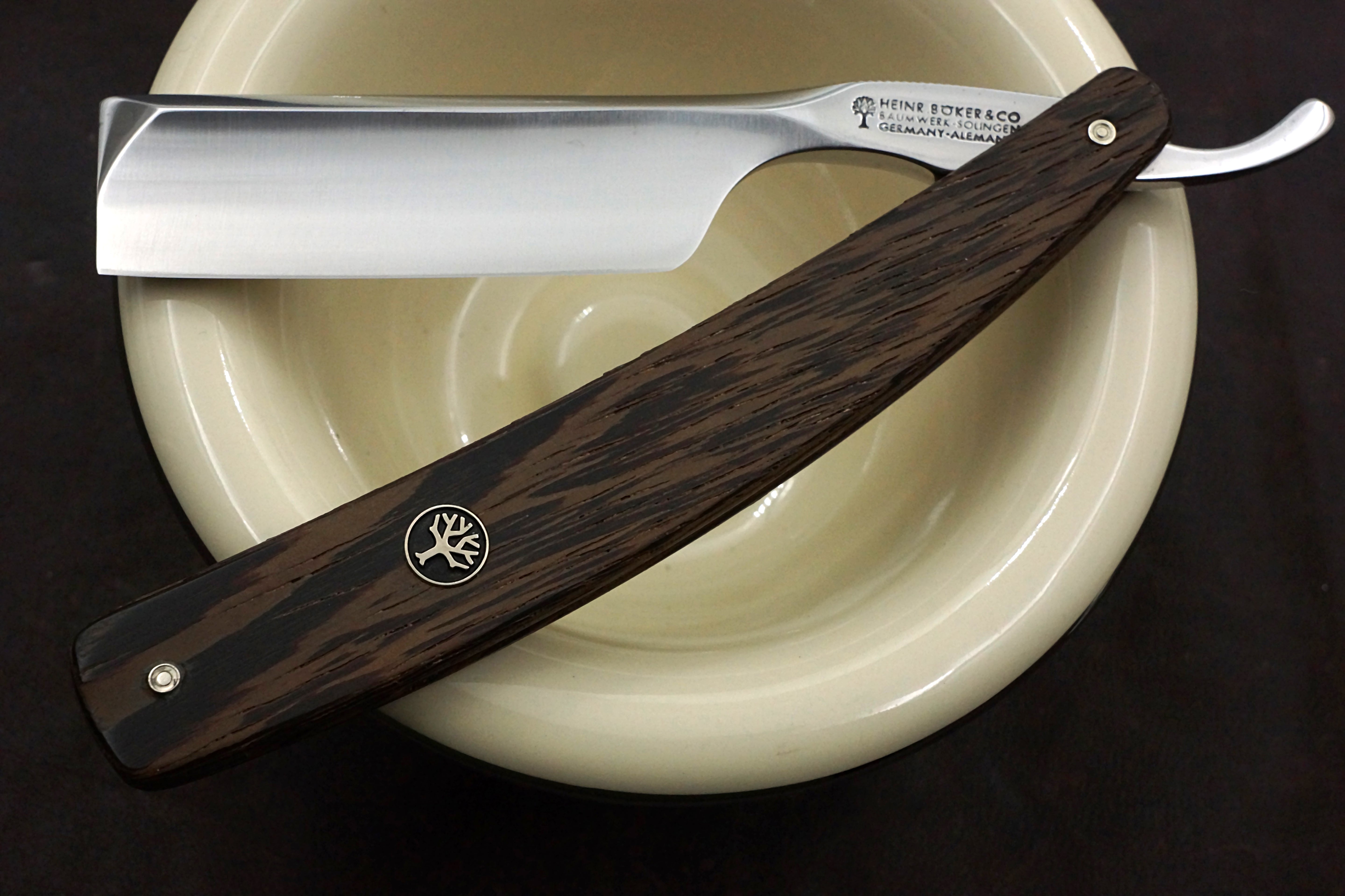 Boker "The Celebrated" 6/8 Full Hollow Blade with Wenge Scales - Preowned Solingen Straight Razor - Shave Ready