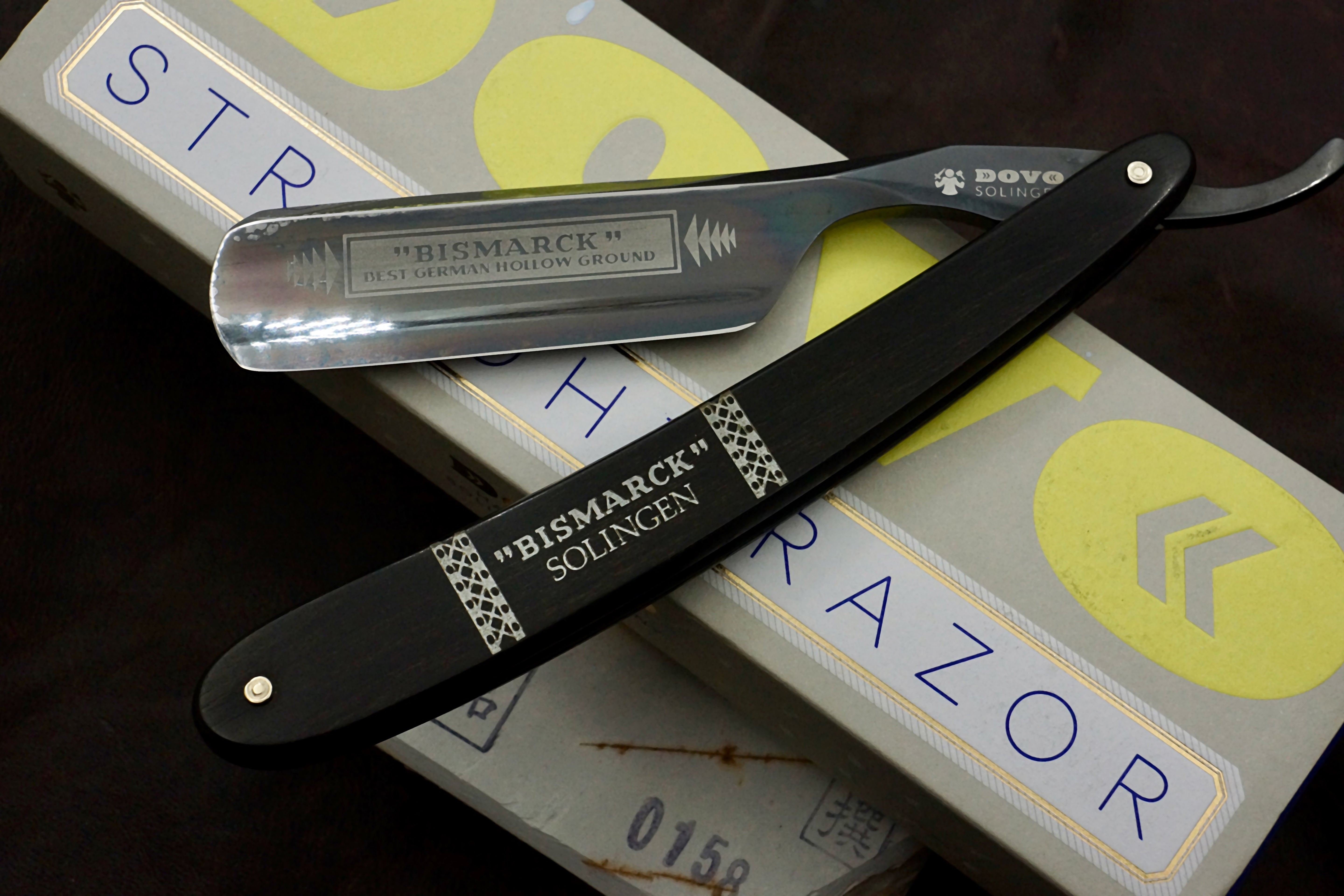 Dovo "Bismarck Ebony" - Preowned 6/8 Full Hollow Blade - Solingen Straight Razor - Shave Ready