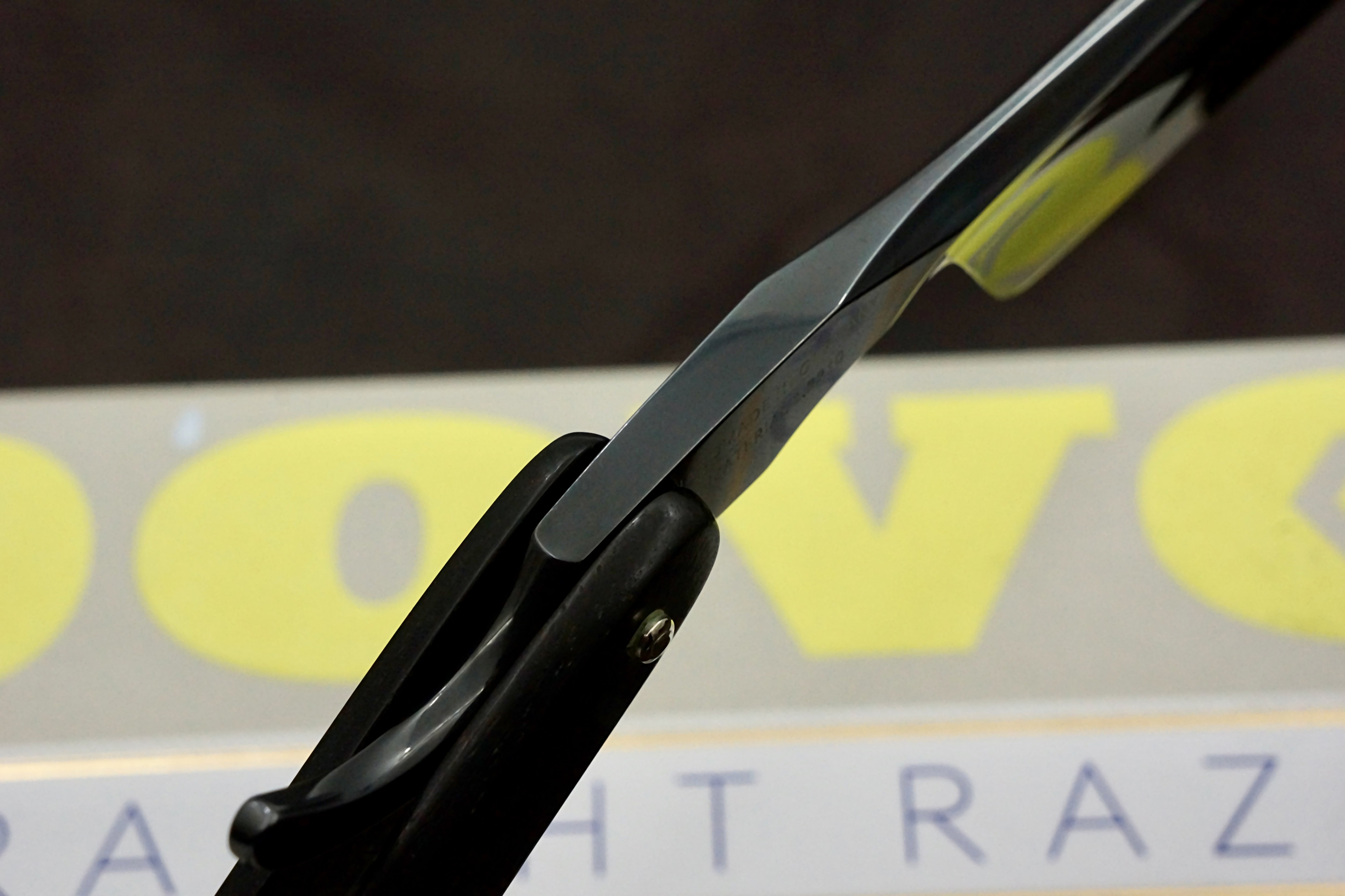 Dovo "Bismarck Ebony" - Preowned 6/8 Full Hollow Blade - Solingen Straight Razor - Shave Ready