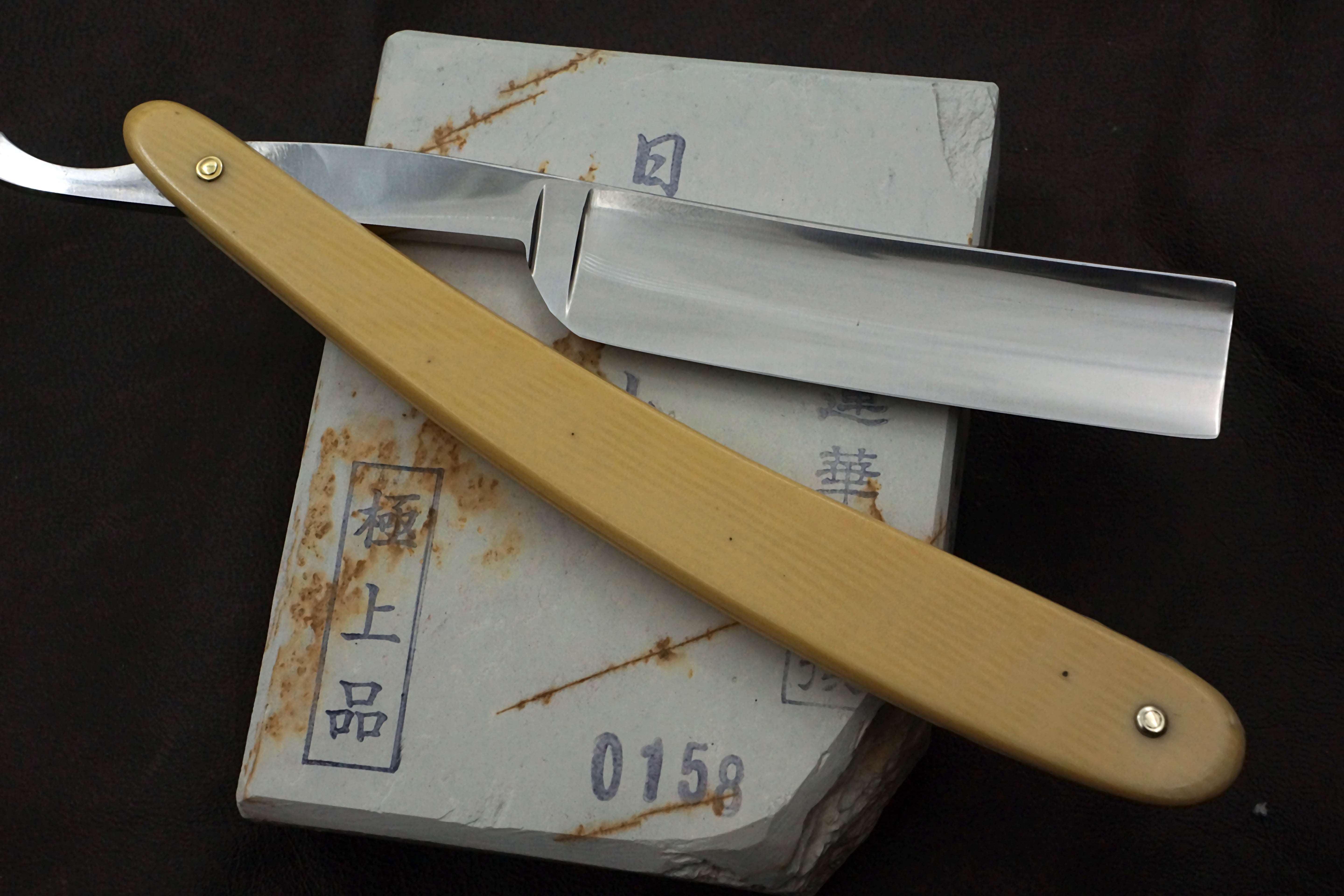 Challenge Cutlery « Celebrated Rifle Razor » Lame entièrement creuse 5/8 - Rasoir droit américain vintage - Prêt à raser