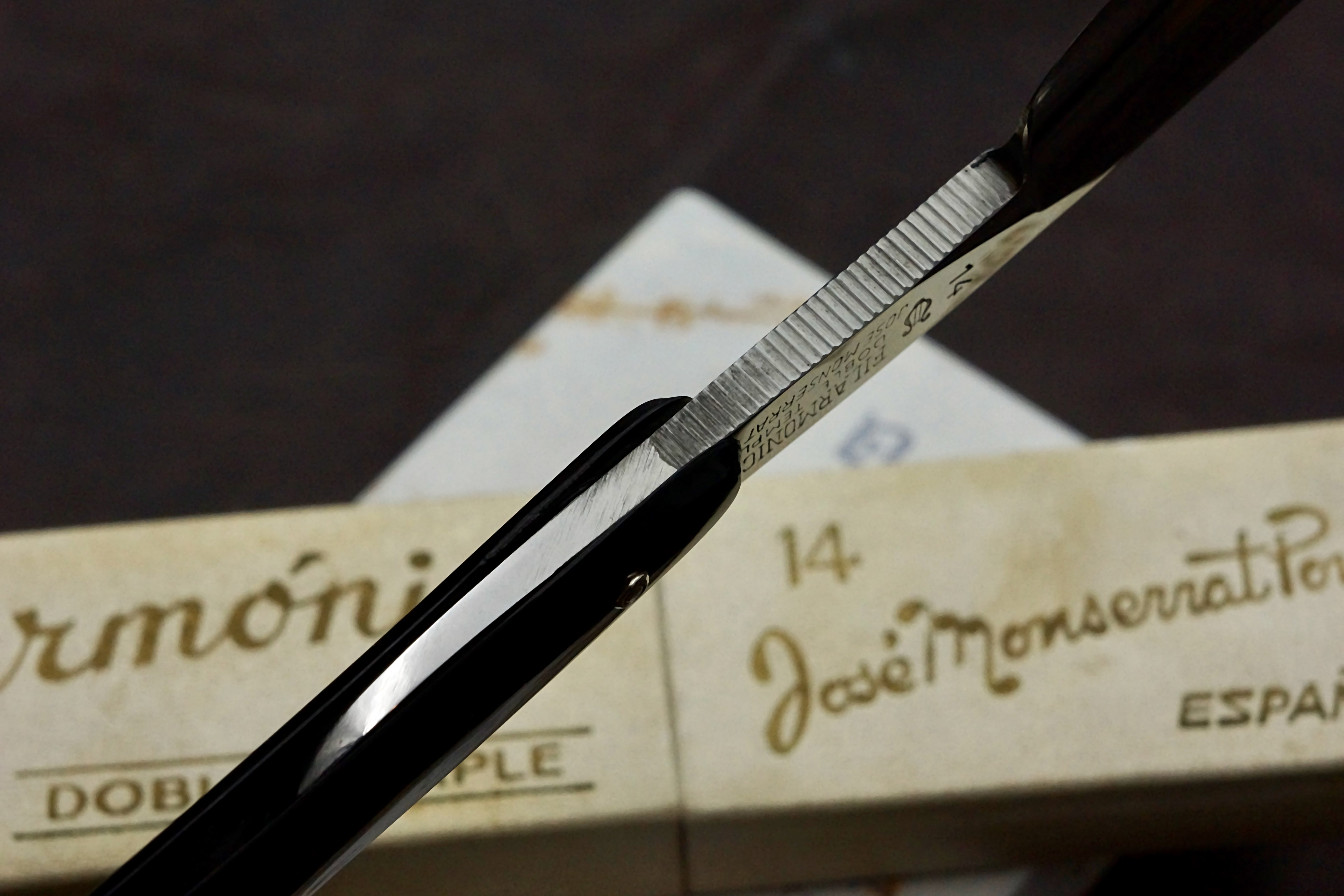 Filarmonica JMP Doble Temple No. 14 15/16" Full Hollow Blade - Near Mint Vintage Spanish Straight Razor - Shave Ready