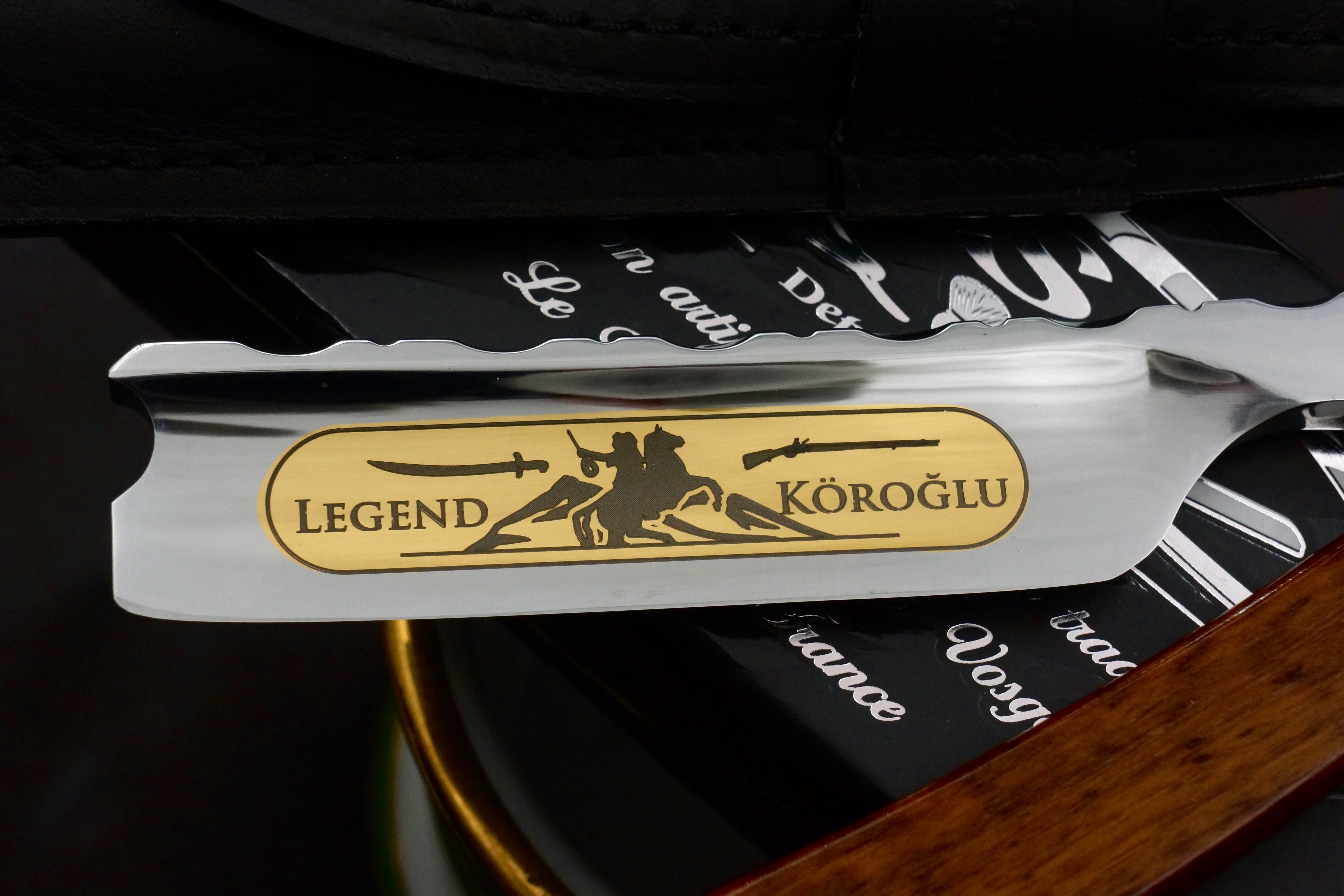 Ertan Suer "Legend Koroglu" 6/8 Full Hollow Fancy Blade with Snakewood Scales - Excellent Preowned French Straight Razor - Shave Ready