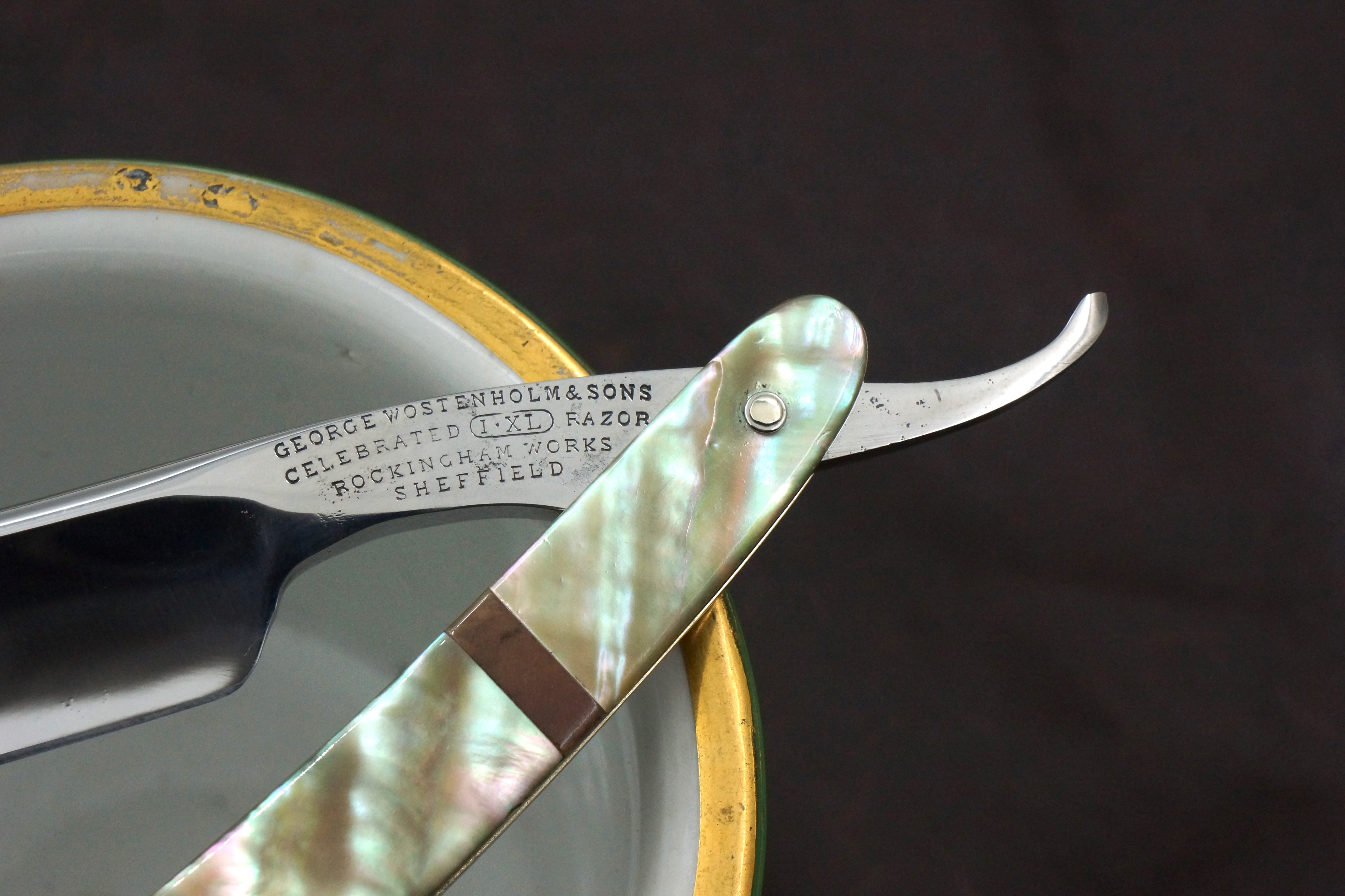 George Wostenholm & Sons - 11/16 Blade with Mother of Pearl Scales - Fully Restored Sheffield Straight Razor - Shave Ready