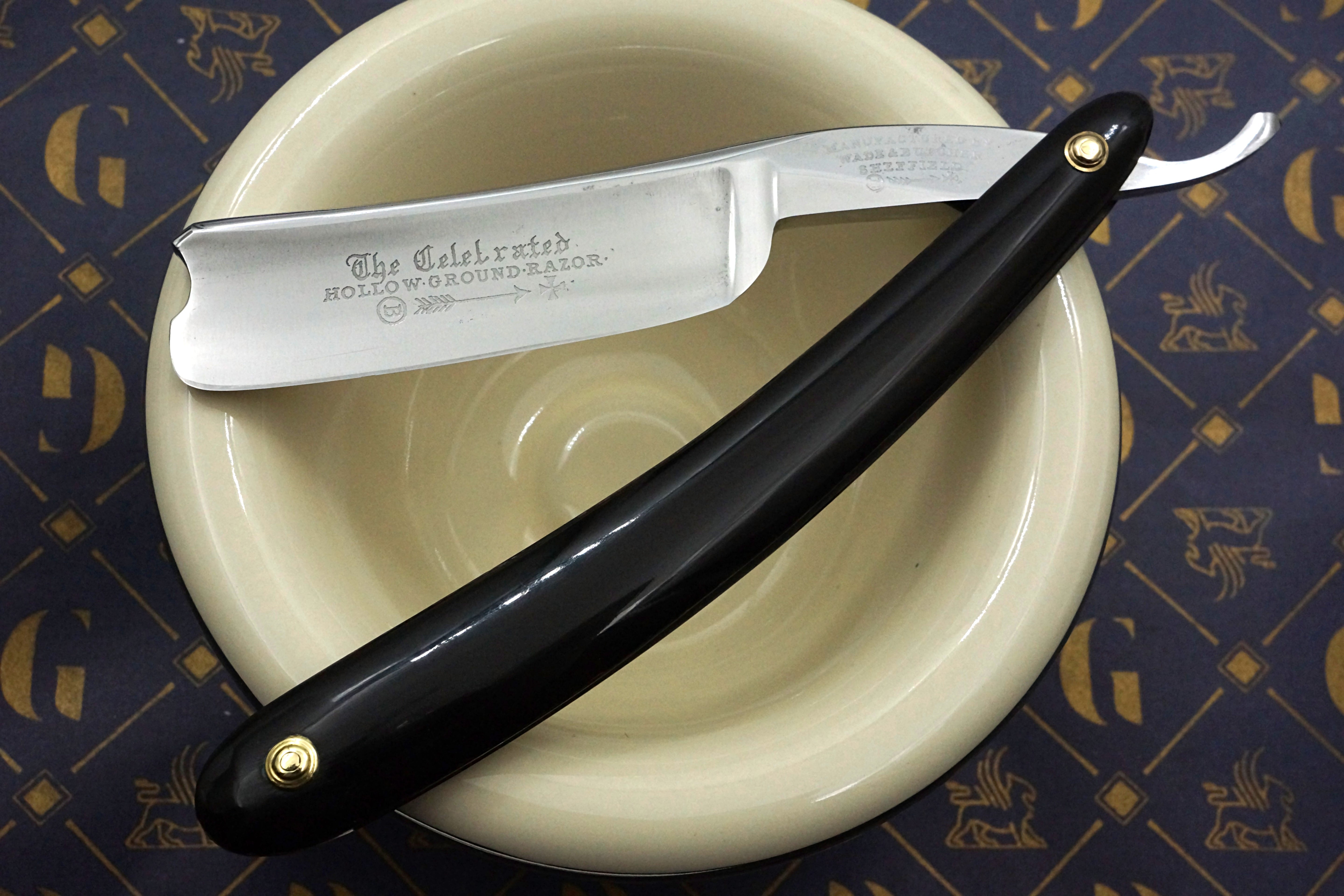 Wade & Butcher Celebrated Hollow Ground 7/8" wide - Fully Restored with Original Scales Sheffield Straight Razor - Shave Ready