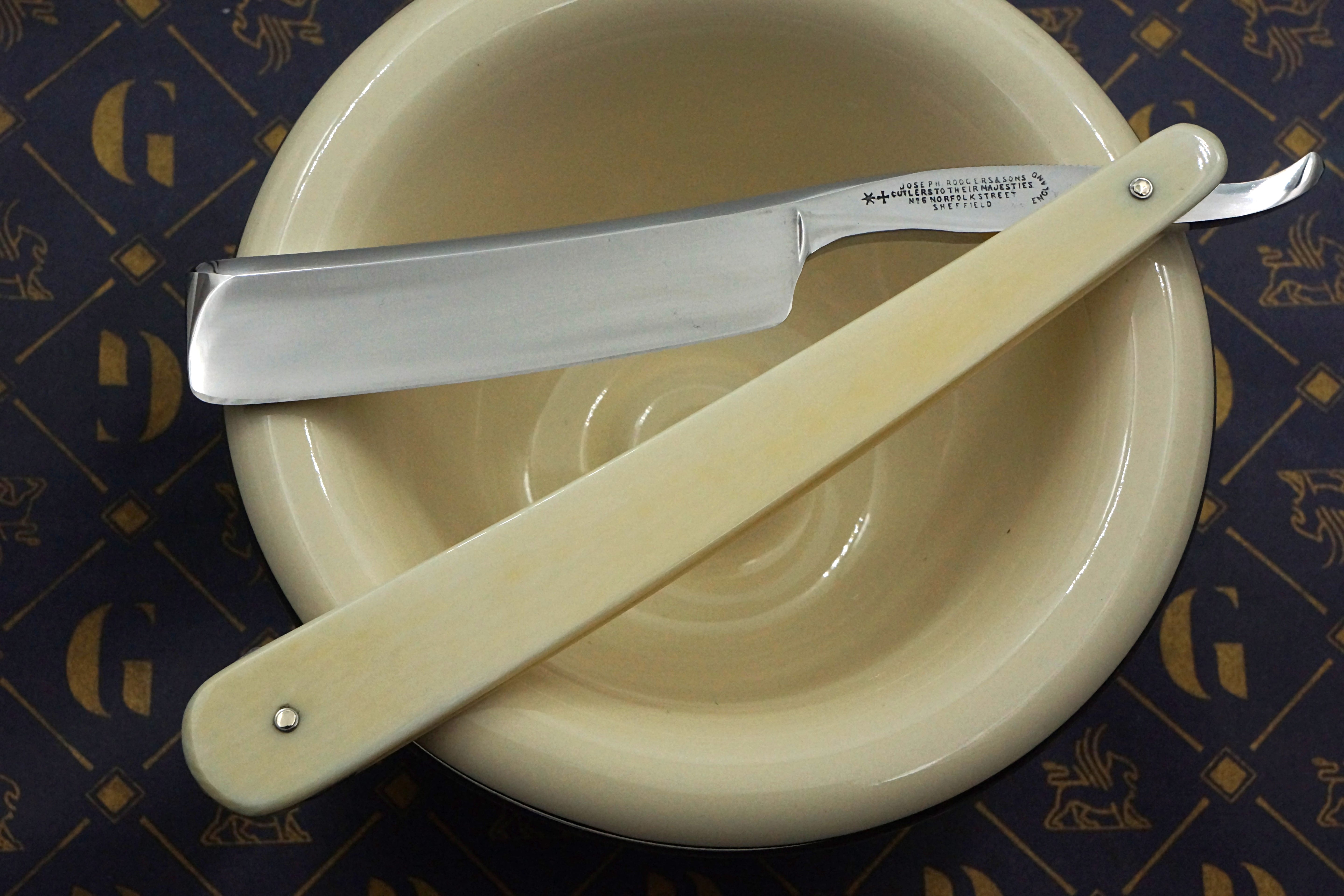 Joseph Rodgers & Sons - Stunning 6/8 Ivory Scaled Fancy Grind - Vintage Sheffield Straight Razor - Shave Ready