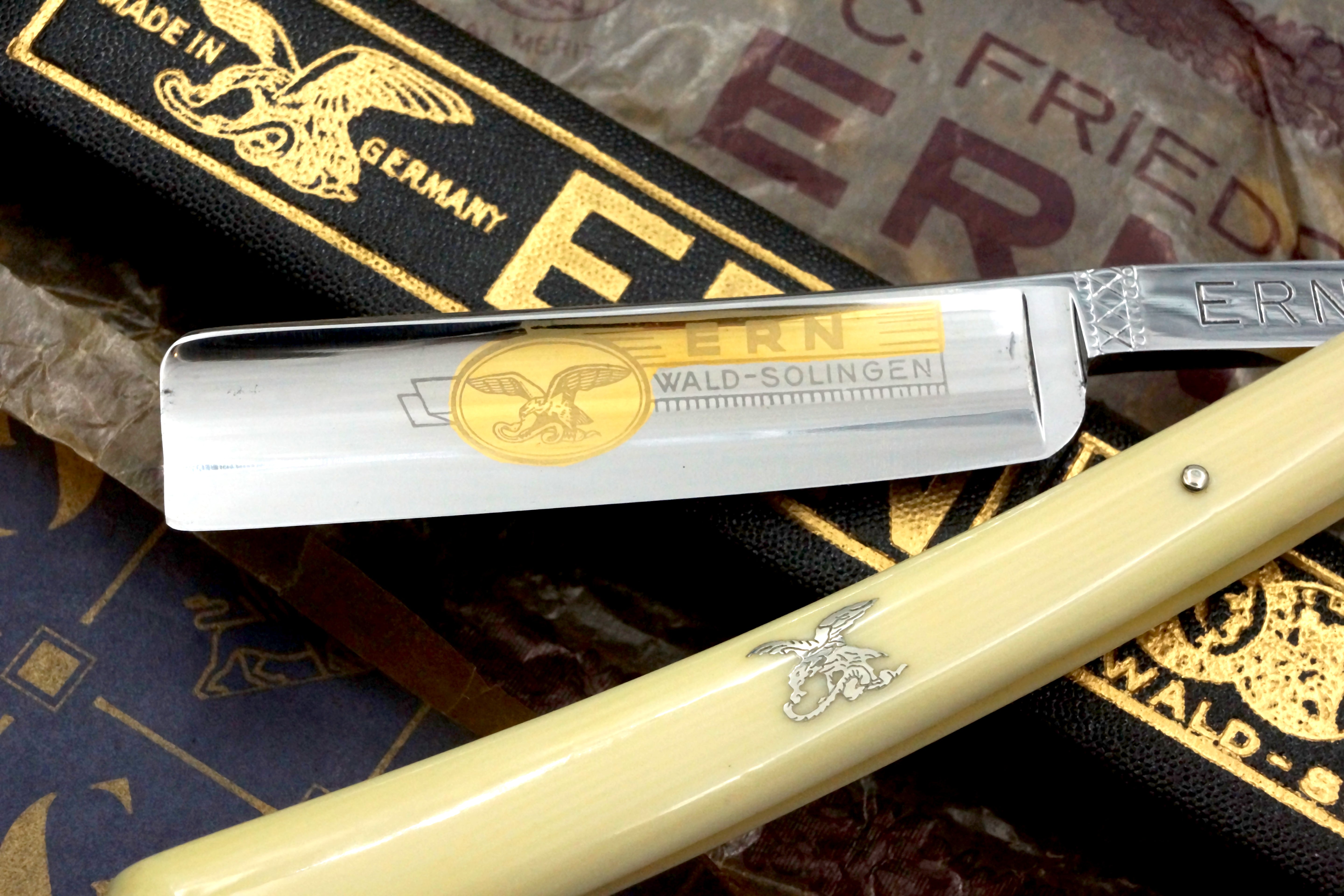 Carl Friederich Ern - NOS 11/16 Full Hollow Blade - Vintage Solingen Straight Razor - Shave Ready