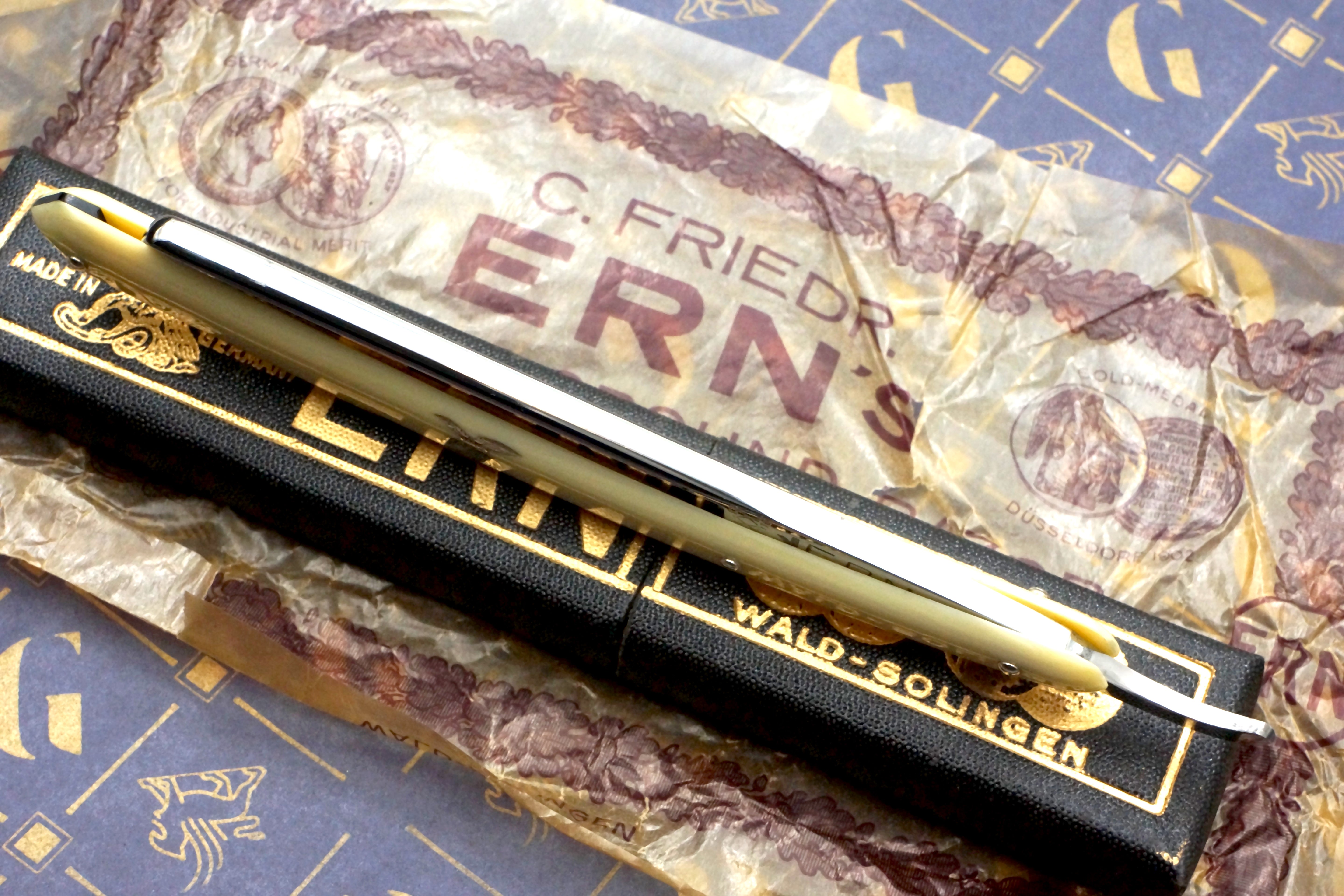 Carl Friederich Ern - NOS 11/16 Full Hollow Blade - Vintage Solingen Straight Razor - Shave Ready