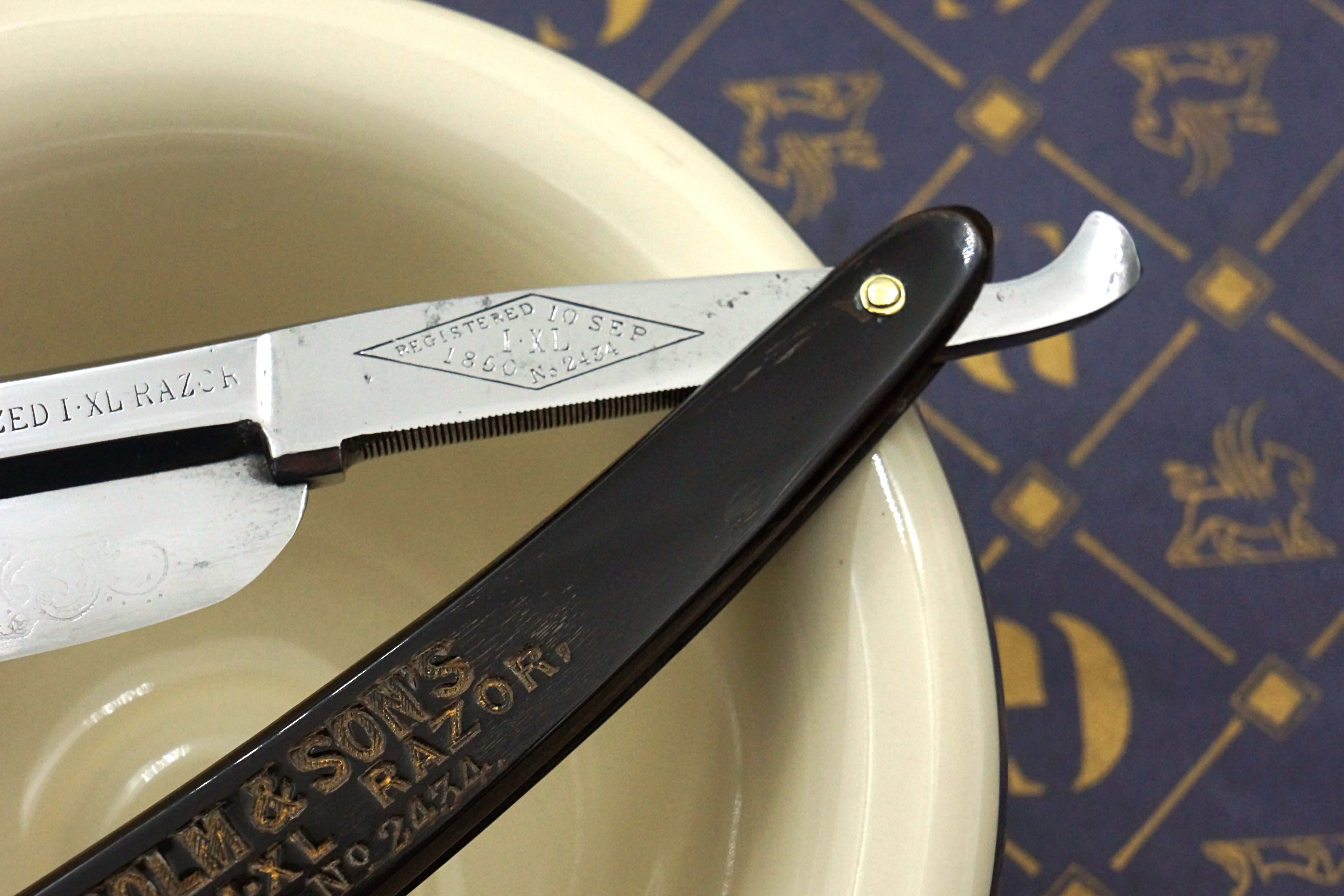 George Wostenholm & Son 7/8 Doubly Carbonized "Diamond Edge" - Rare Fancy Vintage Sheffield Straight Razor - Shave Ready