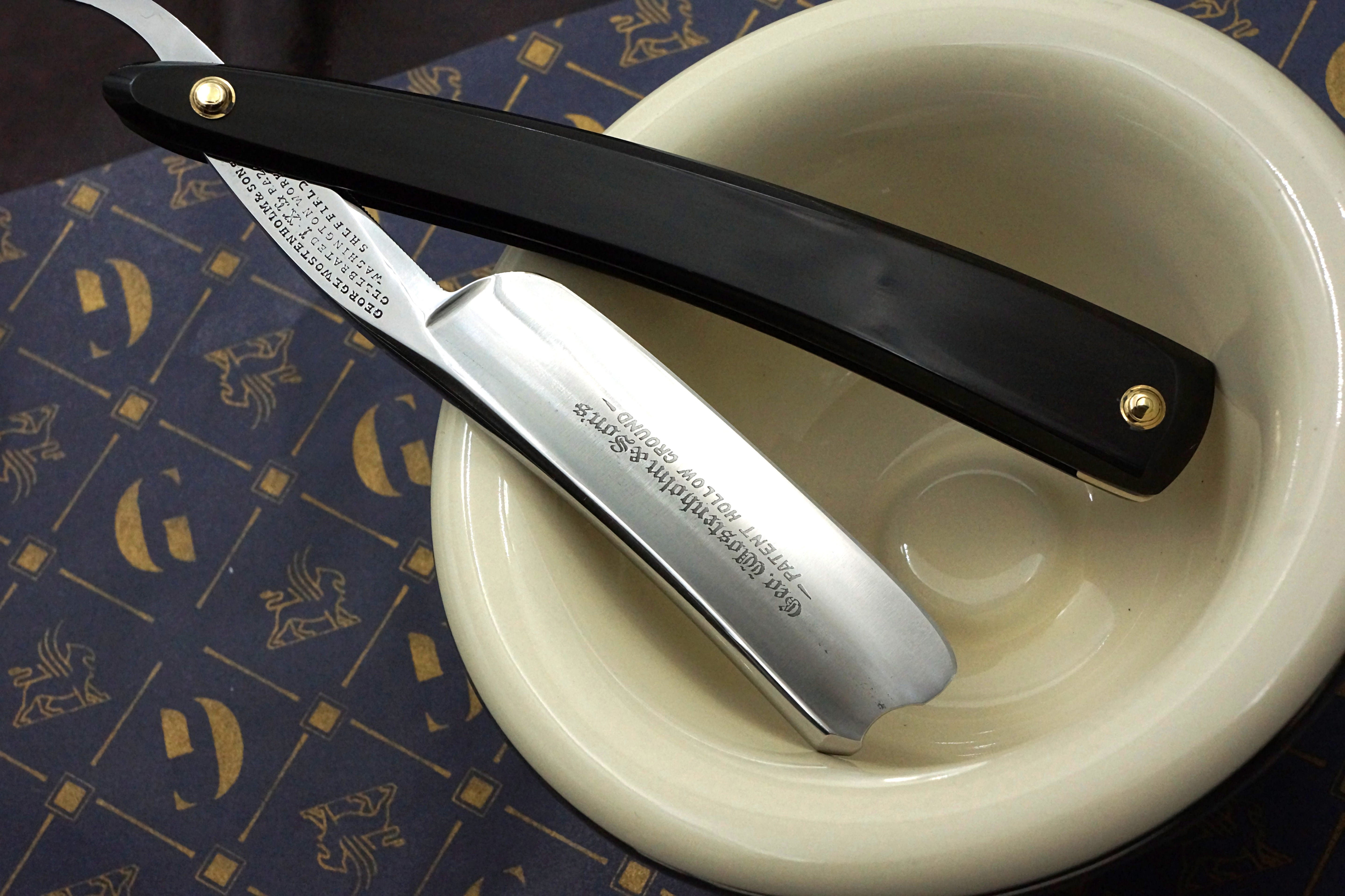 George Wostenholm & Sons "Patent Hollow Ground" - 7/8" Blade with New Horn Scales - Fully Restored Sheffield Straight Razor - Shave Ready
