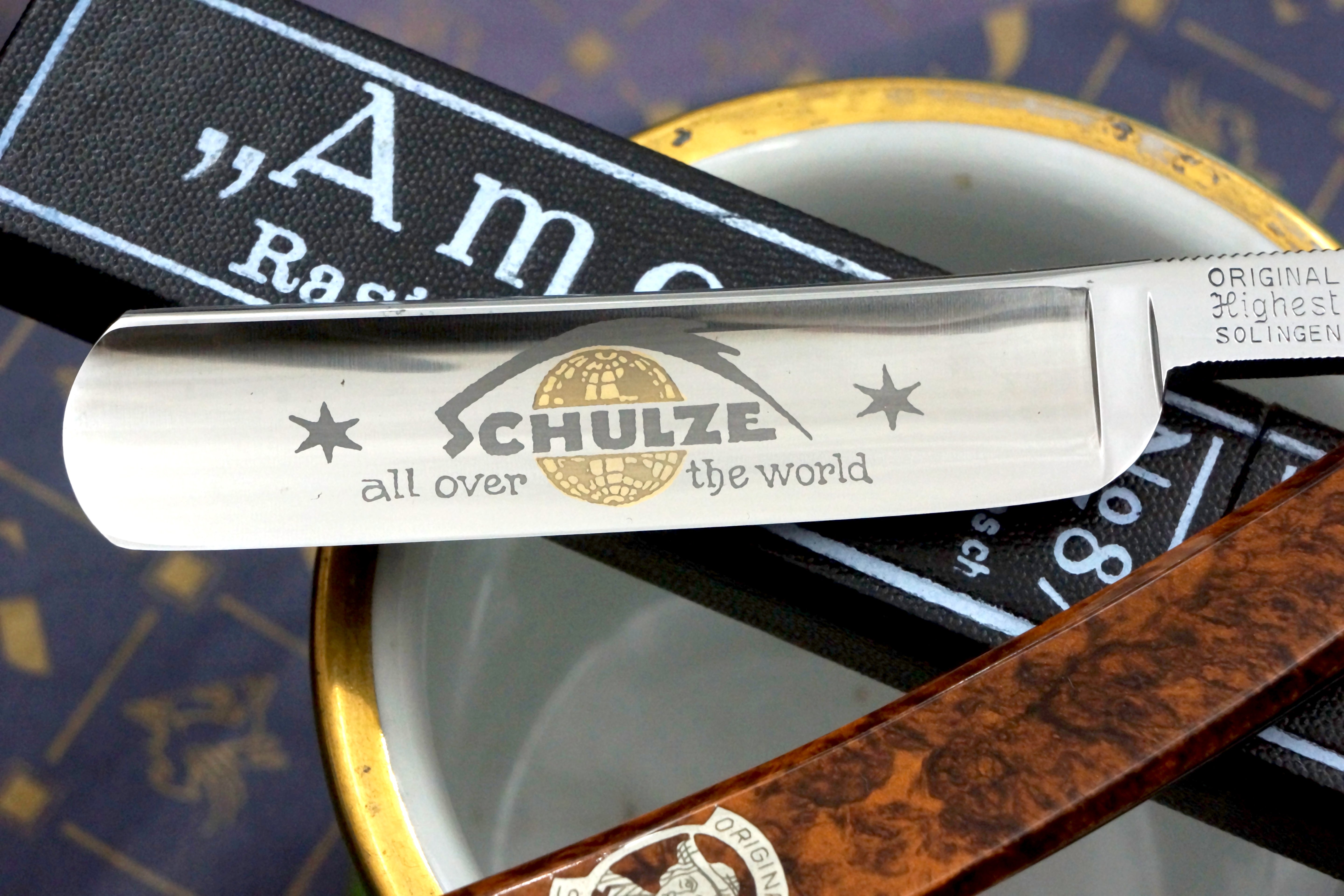 Schulze No.3000 - 11/16 Full Hollow Blade - Mint Fancy Vintage Solingen Straight Razor - Shave Ready