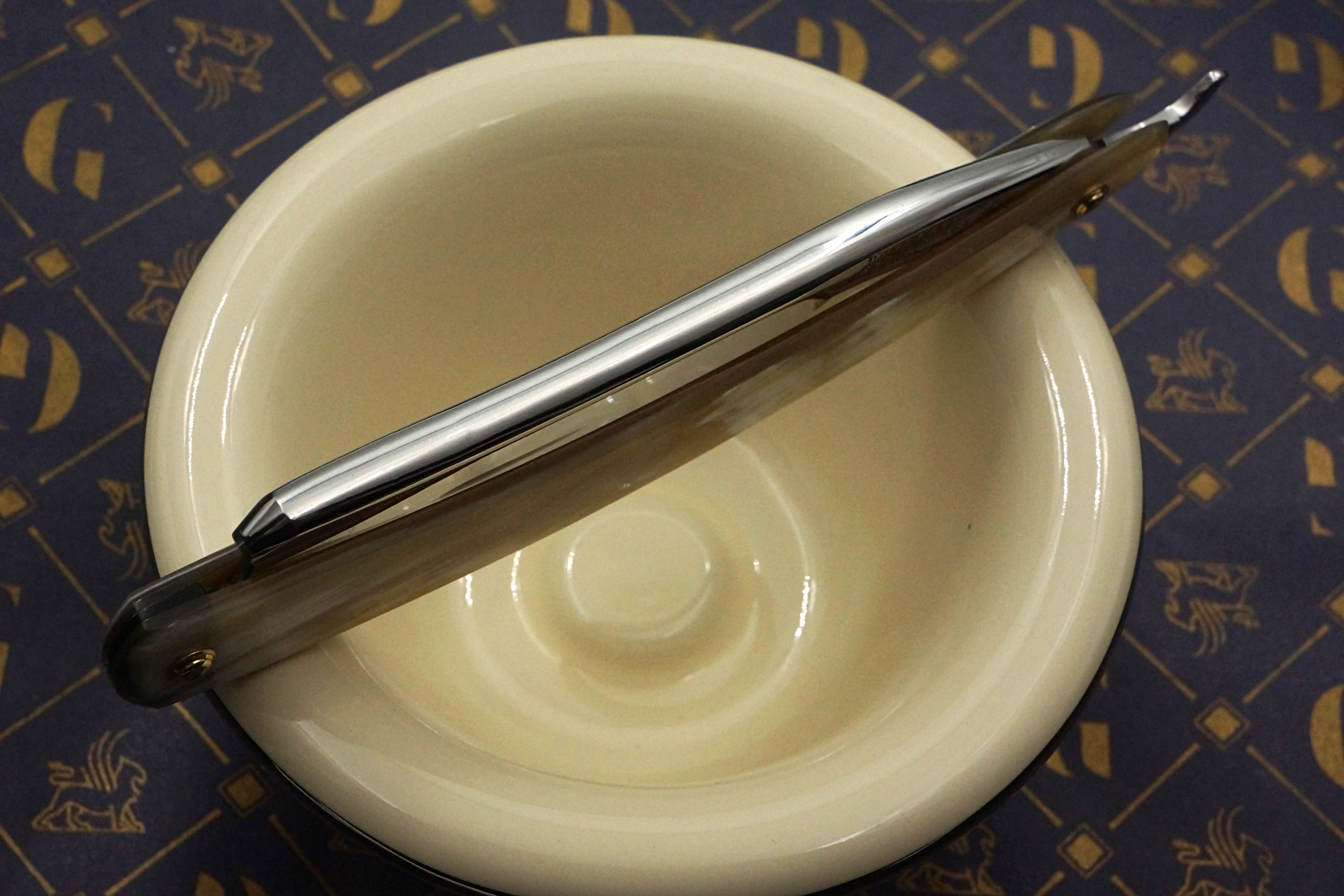 Wade & Butcher "For Barbers Use" - 1" Blade with New Horn Scales - Restored Sheffield Straight Razor - Shave Ready