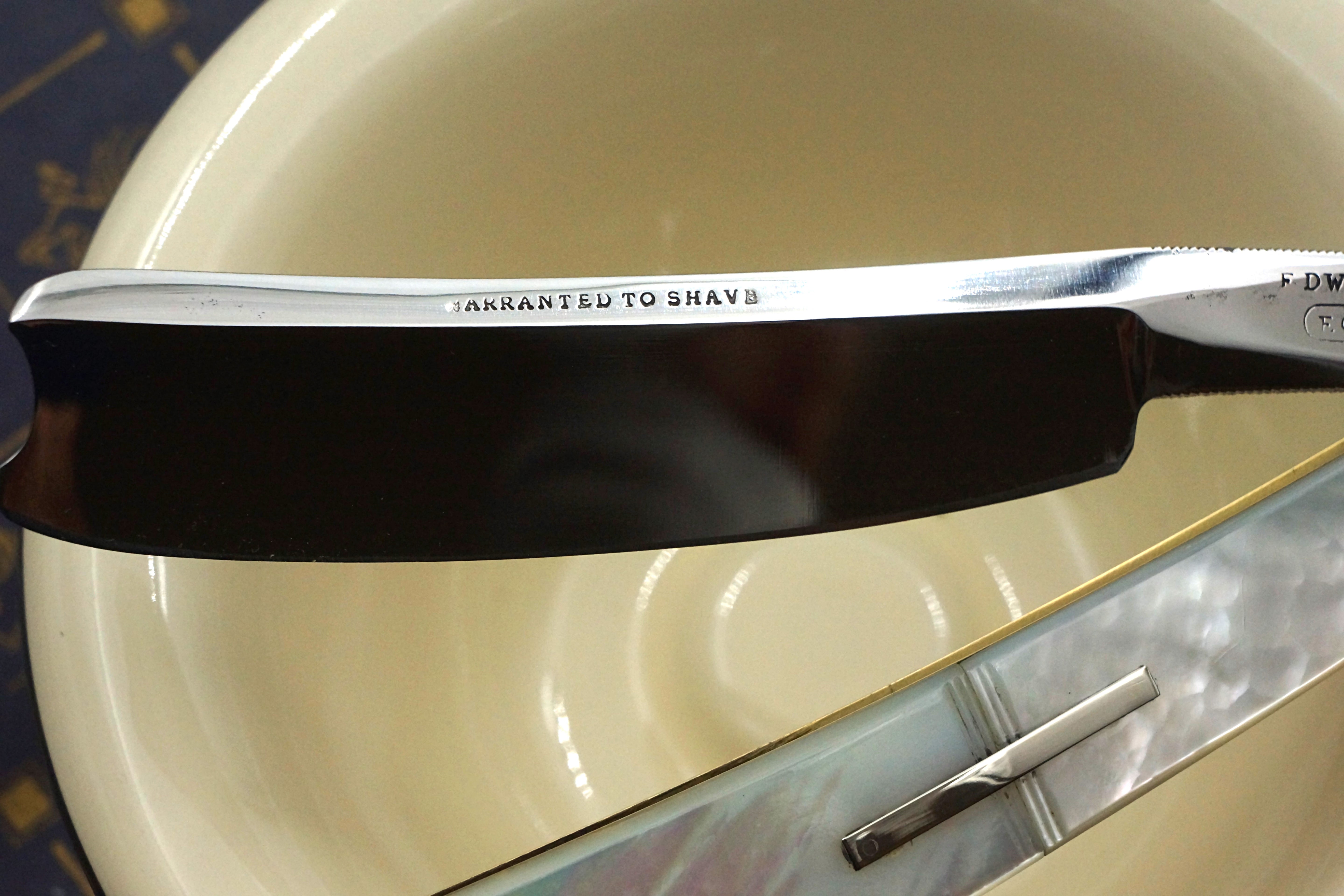 Edward Saville "Eclipse" 6/8 - Fancy Grind Fully Restored Mother of Pearl Scaled Sheffield Straight Razor - Shave Ready