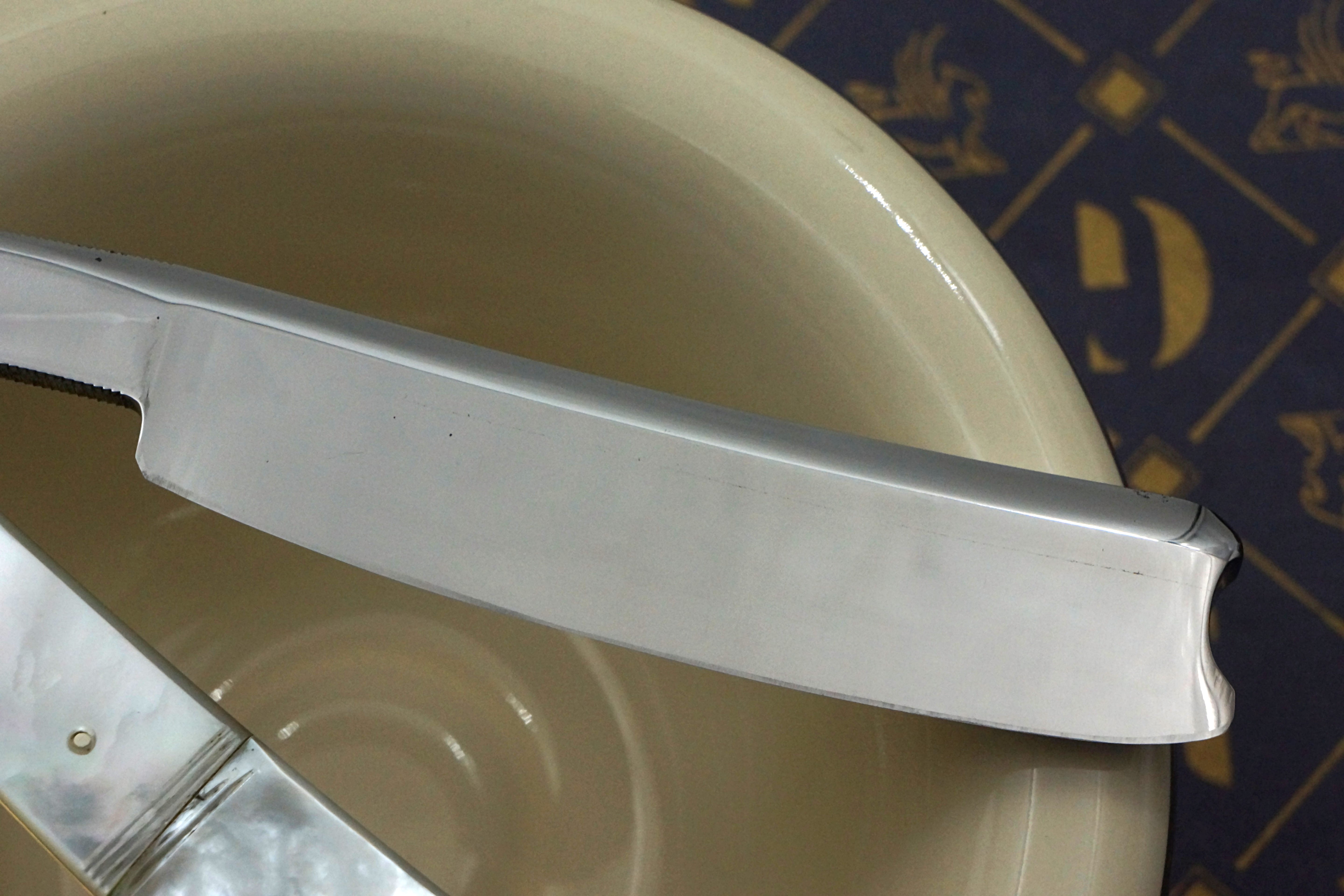 Edward Saville "Eclipse" 6/8 - Fancy Grind Fully Restored Mother of Pearl Scaled Sheffield Straight Razor - Shave Ready