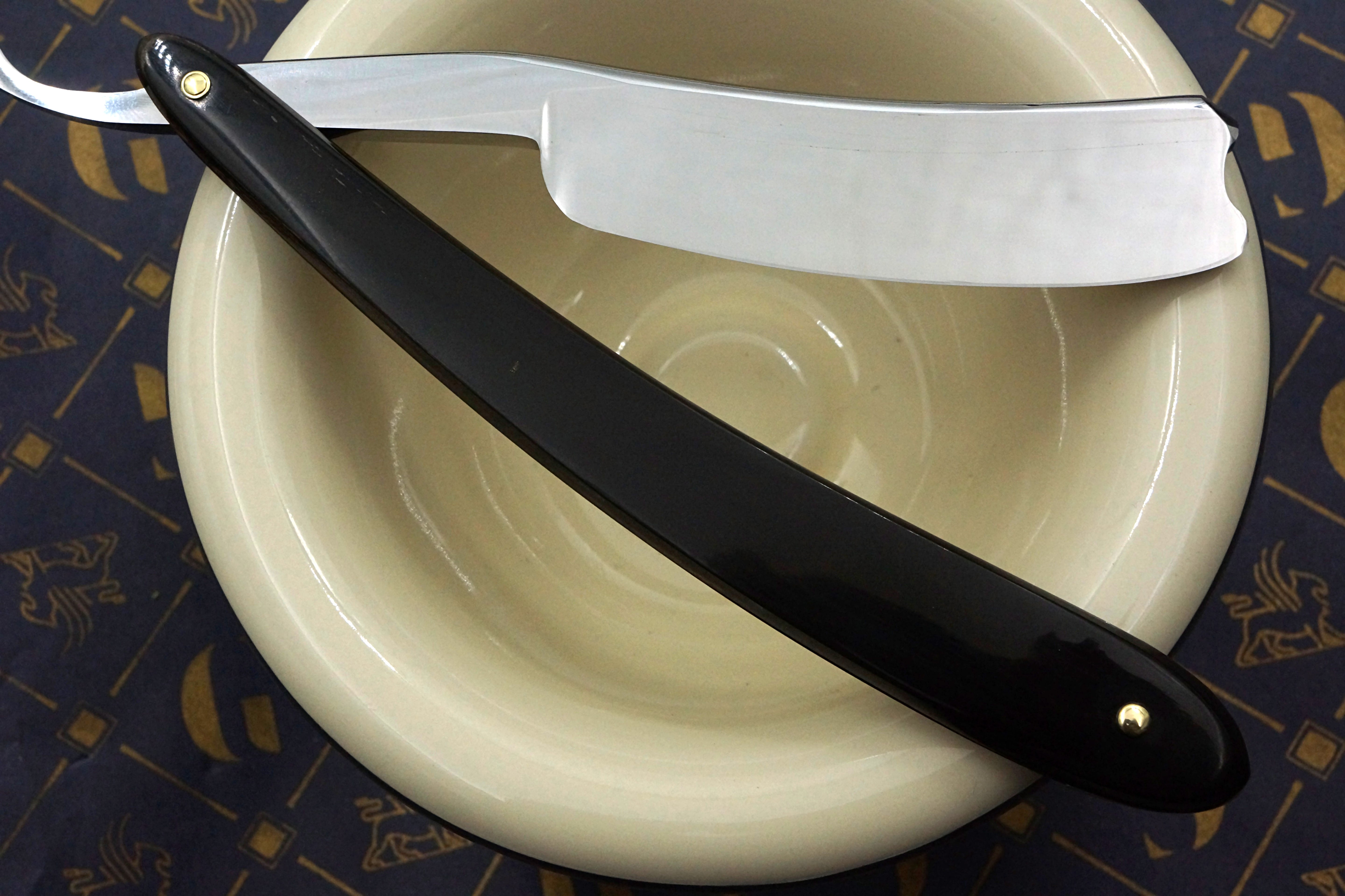 Wade & Butcher 13/16 Near Wedge Blade with Original Pressed Horn Scales Sheffield Straight Razor - Shave Ready