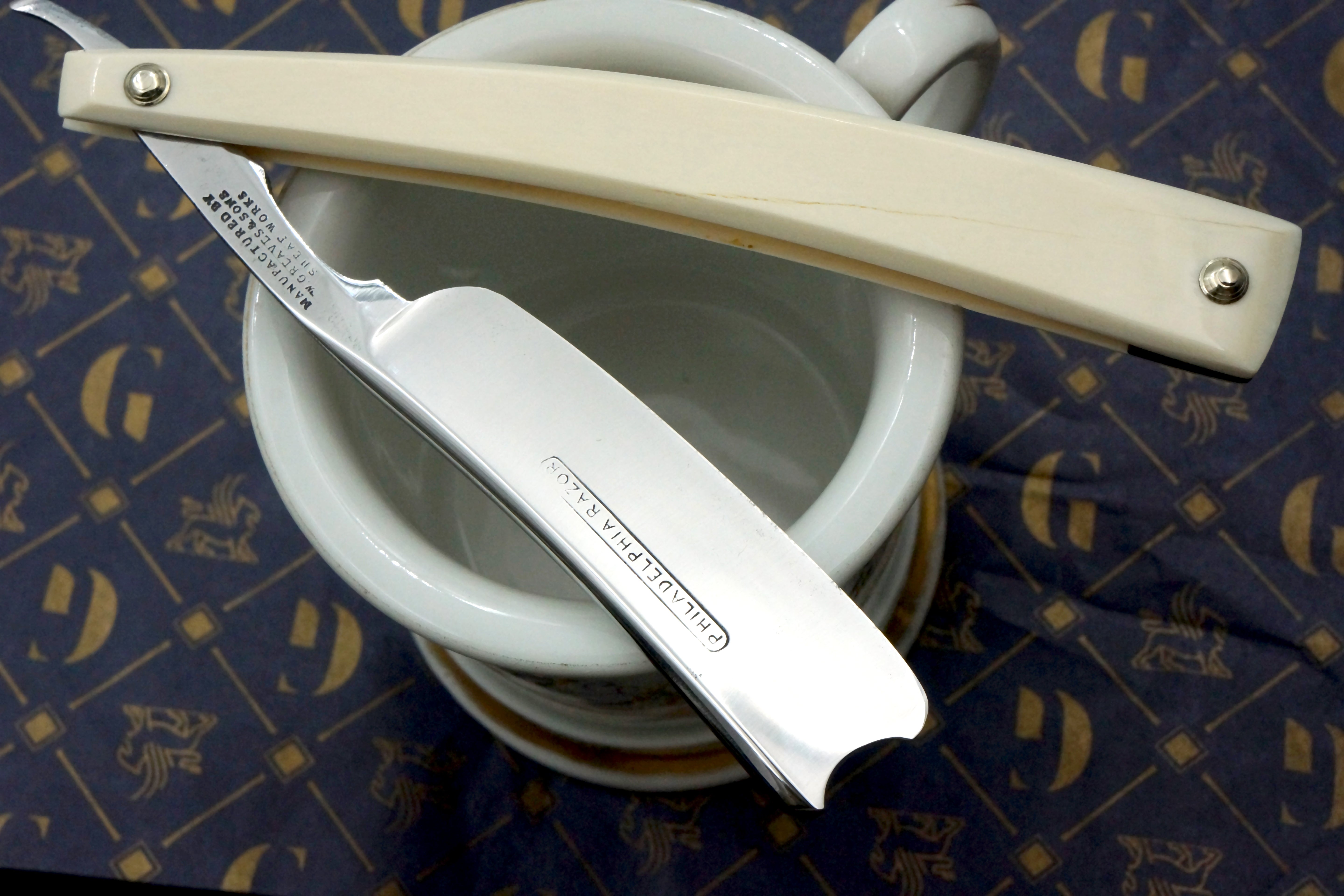 Wm. Greaves & Sons 7/8 Blade "Philadelphia Razor" with Mammoth Ivory Scales - Restored Sheffield Straight Razor - Shave Ready