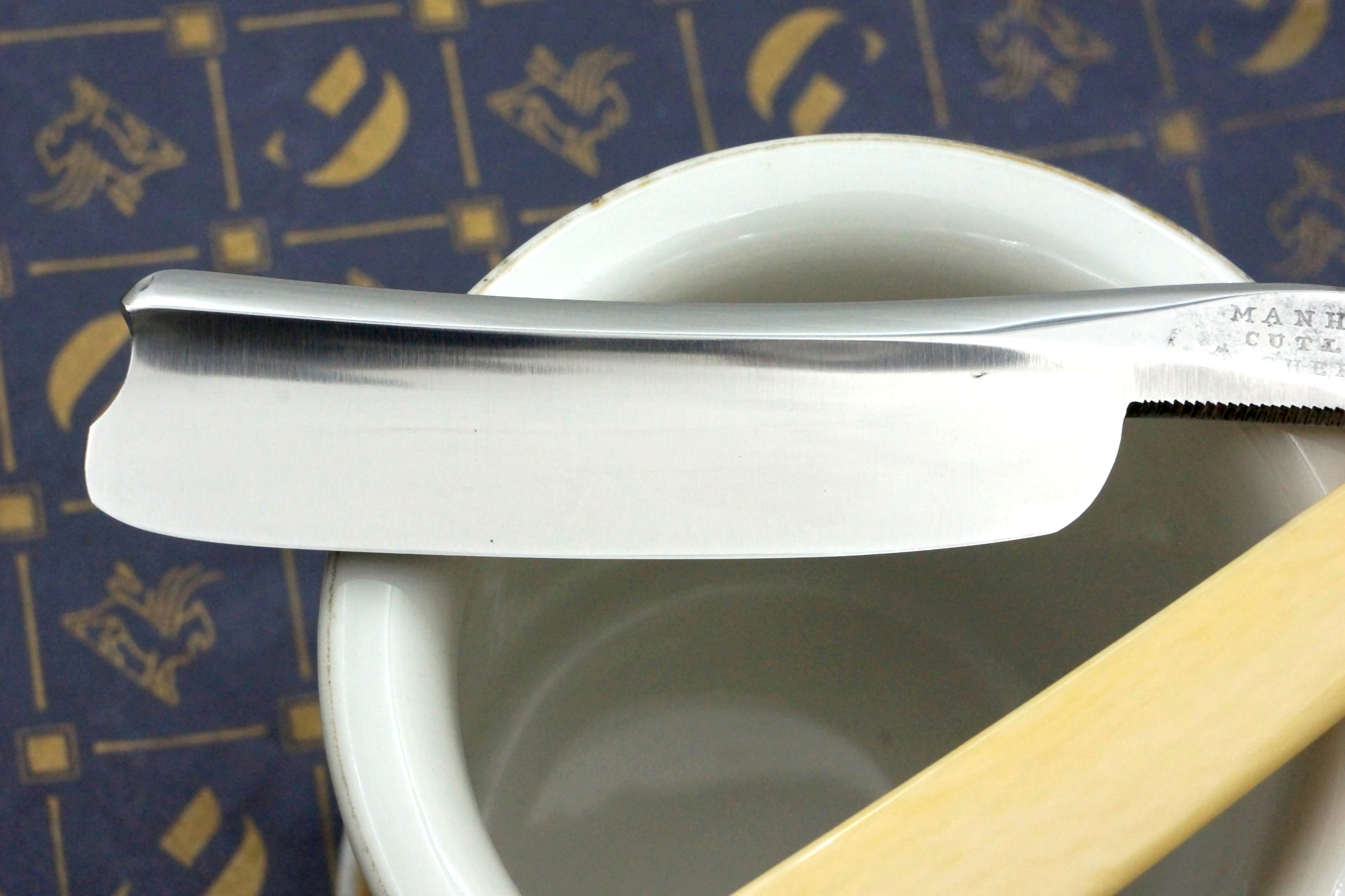 Manhattan Cutlery Co. - Restored 7/8 Sheffield Straight Razor with Ivory Scales - Shave Ready